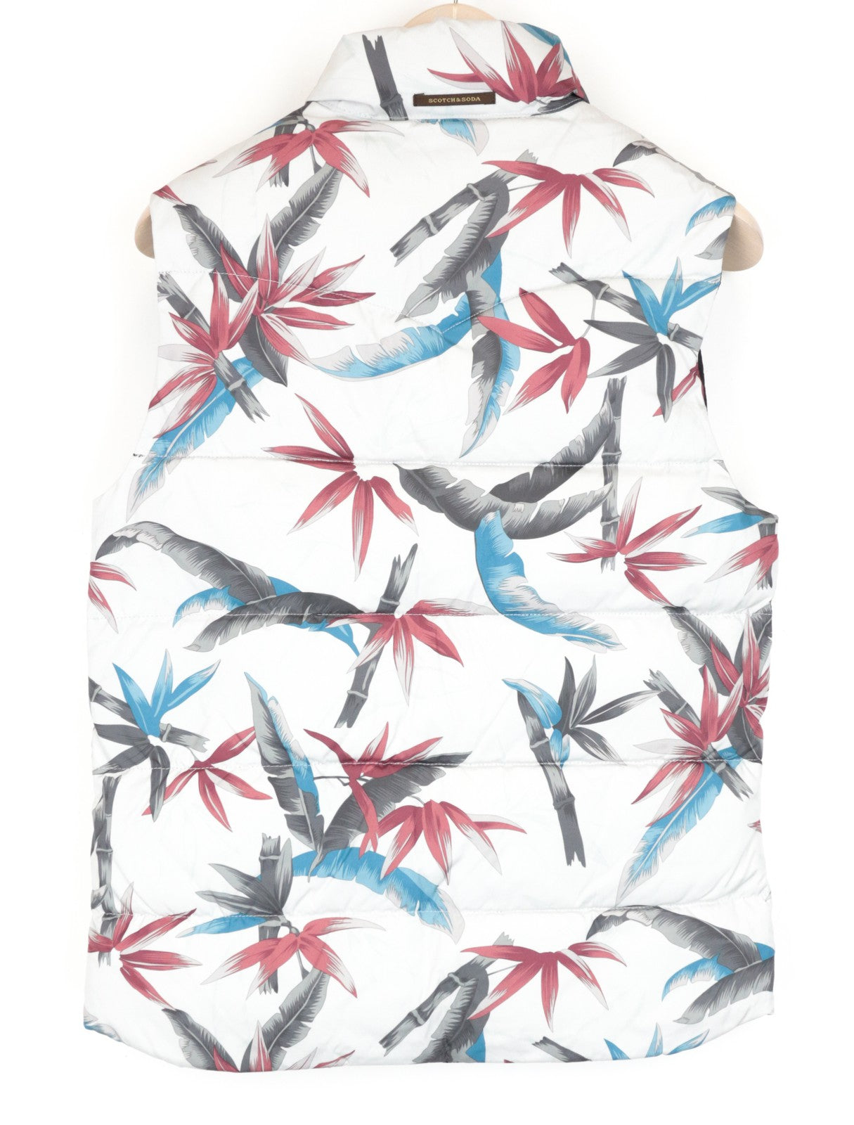 SCOTCH & SODA S Men's Waistcoat Floral Reversible Off-White Quilted Vest