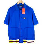 DIESEL S-Bolin vyriškas džemperis su trumpomis rankovėmis, XL dydžio, mėlynas, su spaudėmis, rekomenduojama kaina – 175 € 