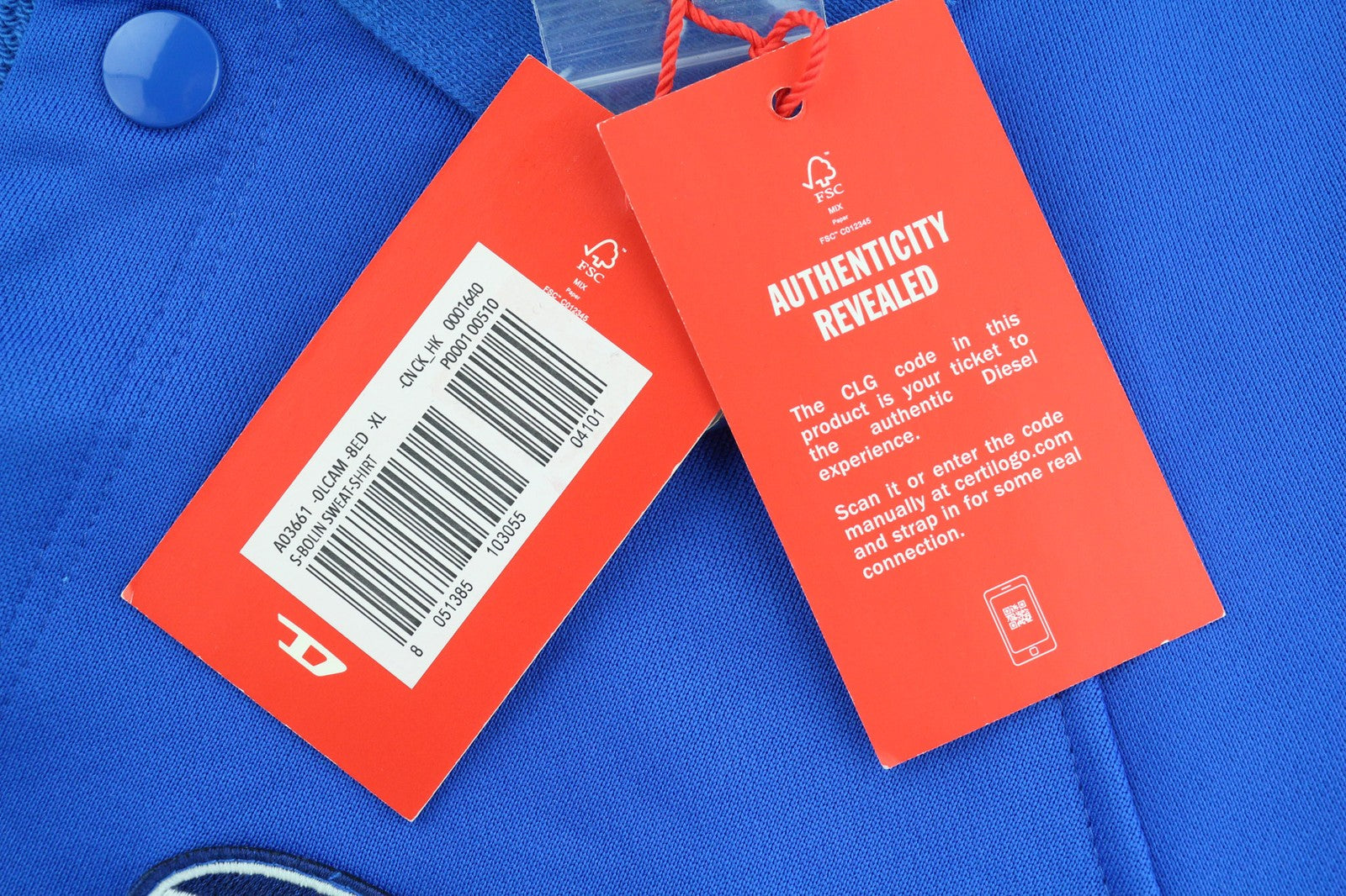 DIESEL S-Bolin vyriškas džemperis su trumpomis rankovėmis, XL dydžio, mėlynas, su spaudėmis, rekomenduojama kaina – 175 € 