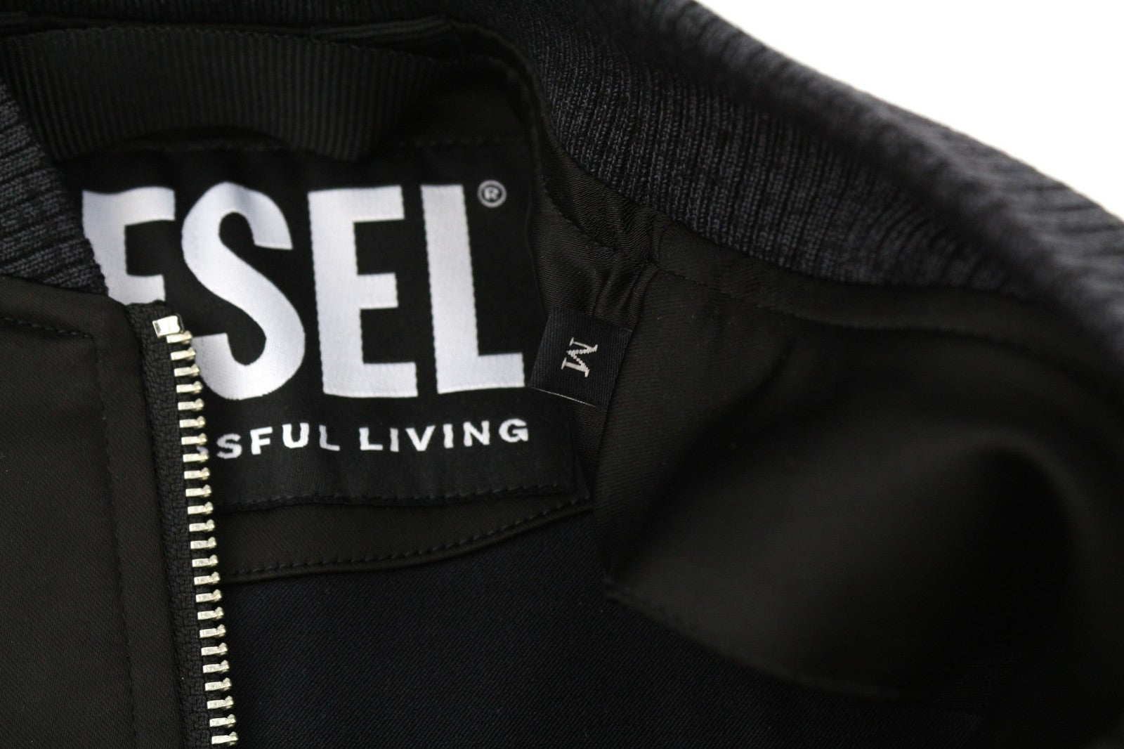 DIESEL T-Opuntia Womens Jacket M Black Bomber Full Zip Patch Pocket RRP€250