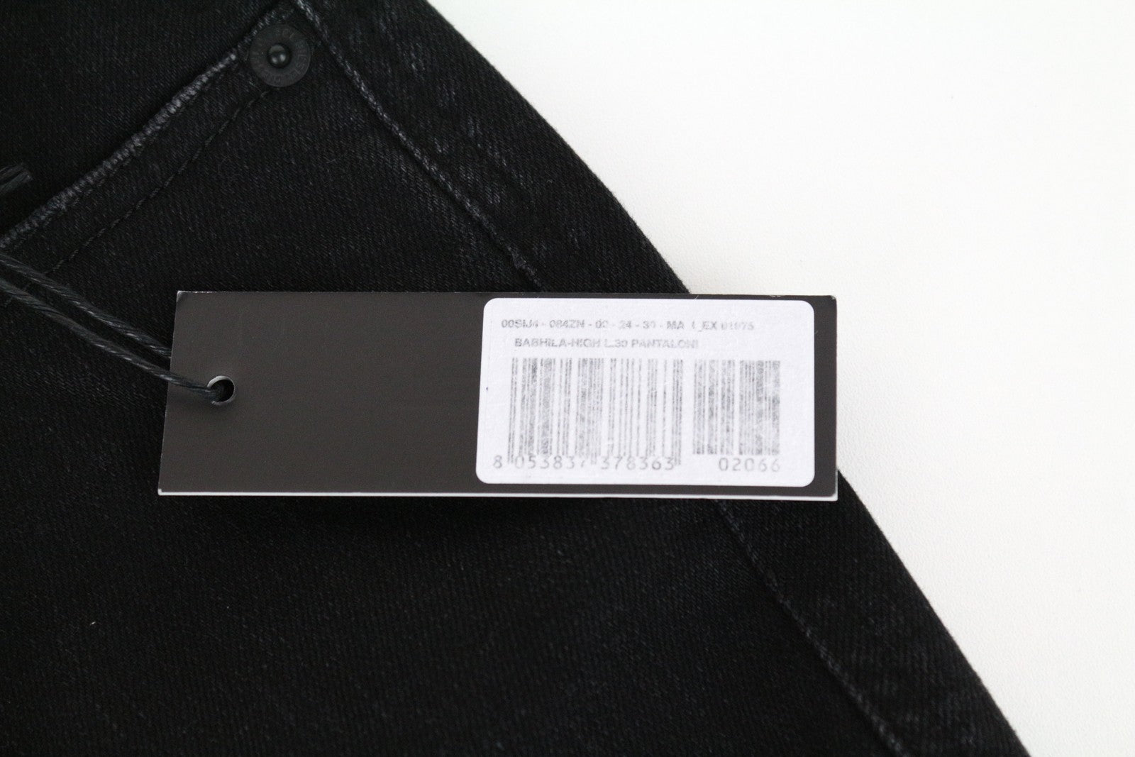 DIESEL Babhila-High 084ZN W24 L30 moteriški juodi tamprūs medvilniniai ploni aptempti džinsai 