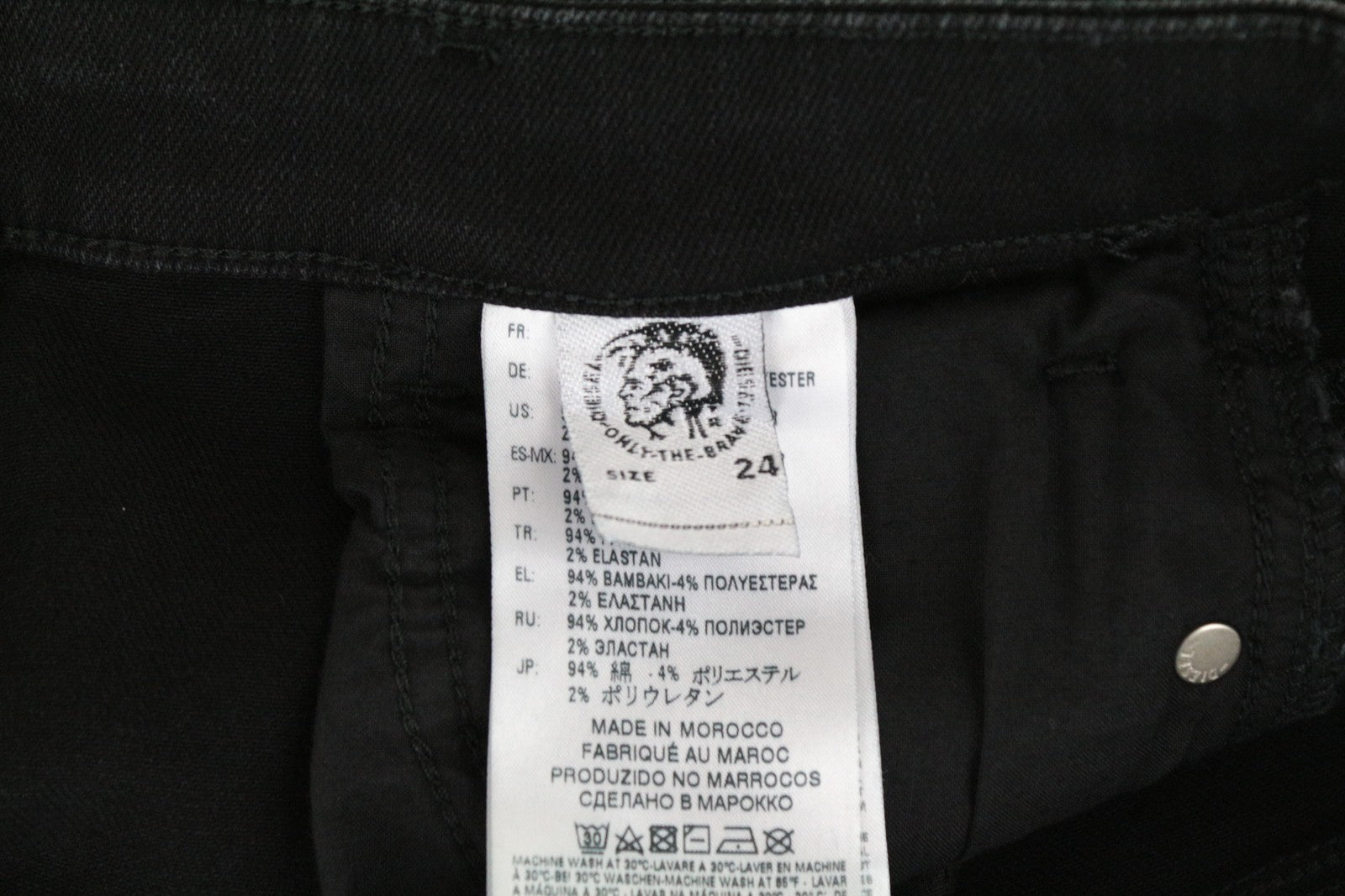 DIESEL Babhila-High 084ZN W24 L30 moteriški juodi tamprūs medvilniniai ploni aptempti džinsai 