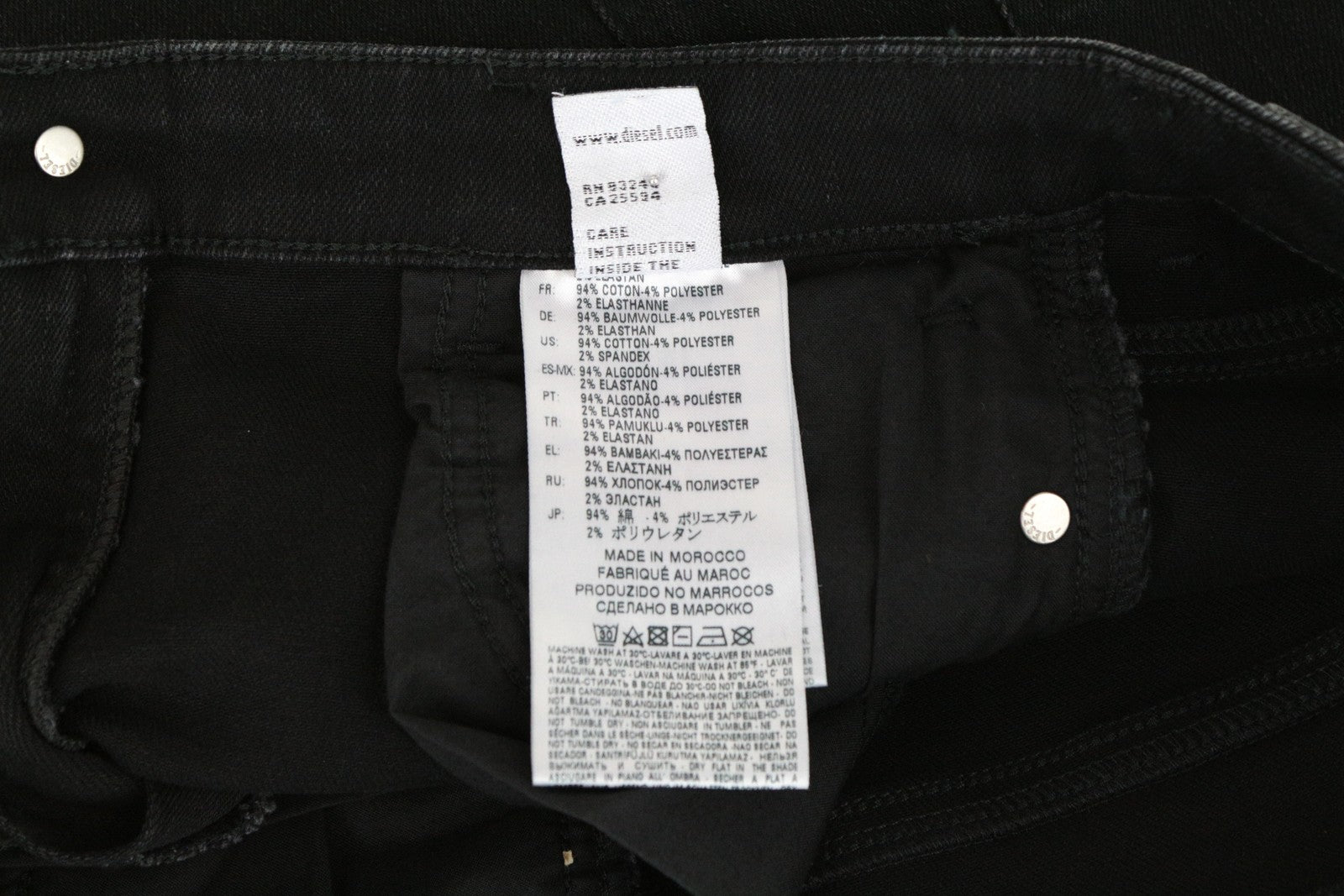 DIESEL Babhila-High 084ZN W24 L30 moteriški juodi tamprūs medvilniniai ploni aptempti džinsai 