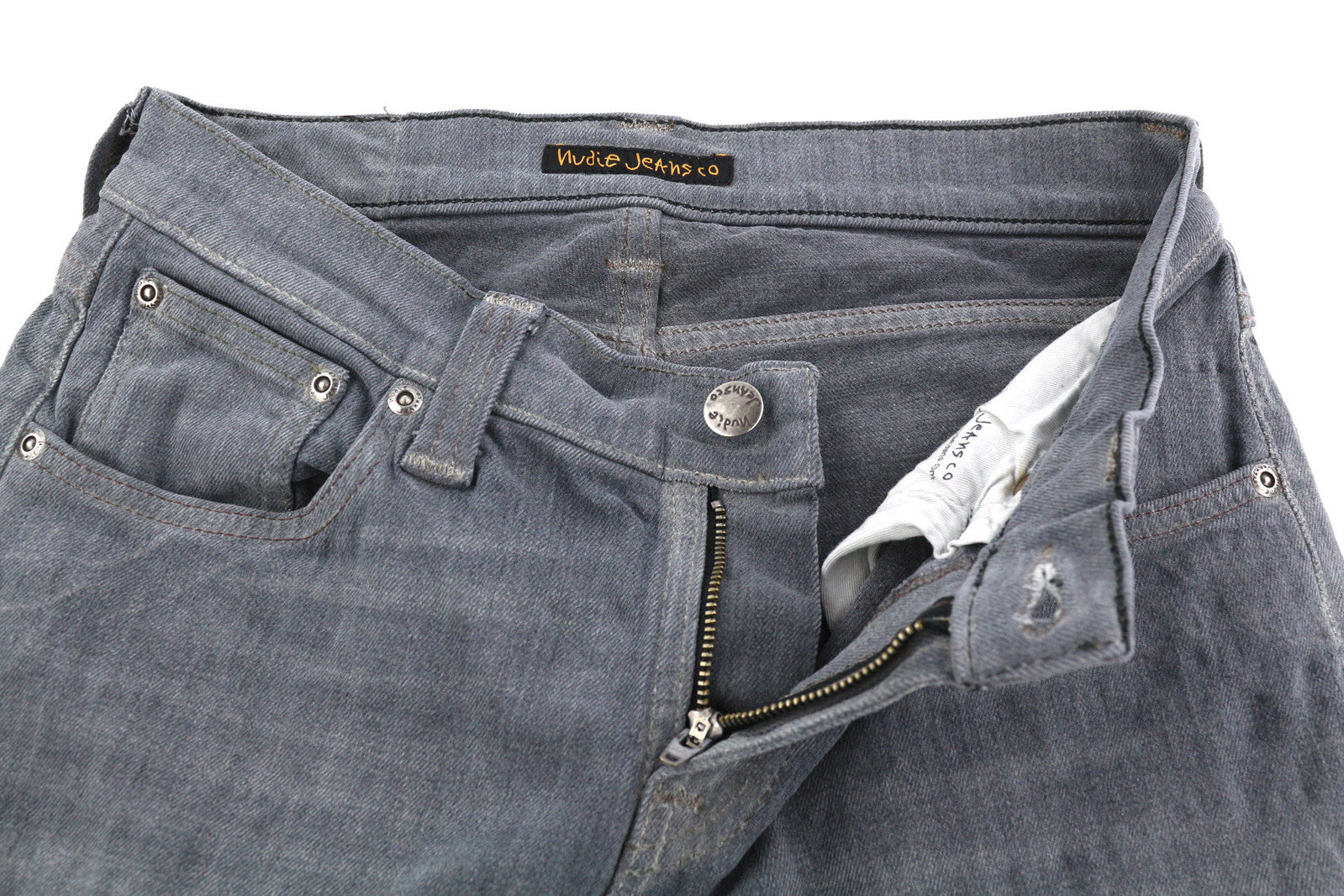 NUDIE JEANS Tight Long John Women Jeans W27/L32 Organic Charcoal Slim Leg Denim