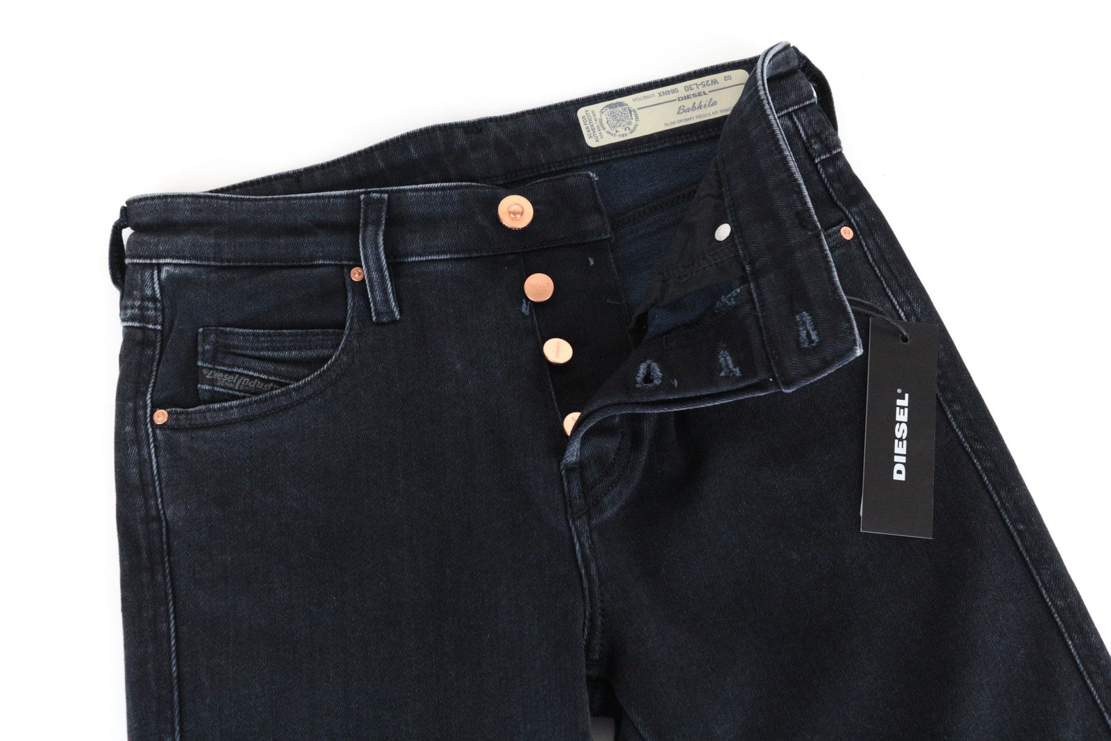 DIESEL Babhila 084NX W25 L30 moteriški mėlyni medvilniniai tamprūs džinsai Slim Skinny Fit 