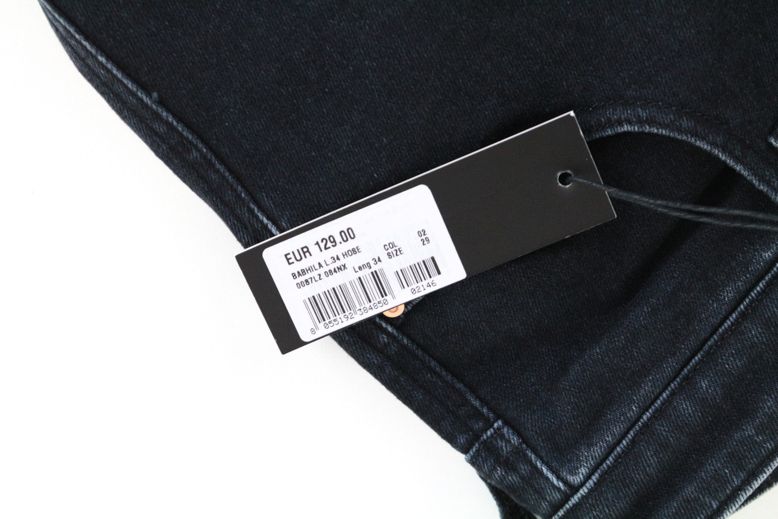 DIESEL Babhila 084NX W29 L34 moteriški tamprūs, aptempti džinsai tamsiai mėlyni 