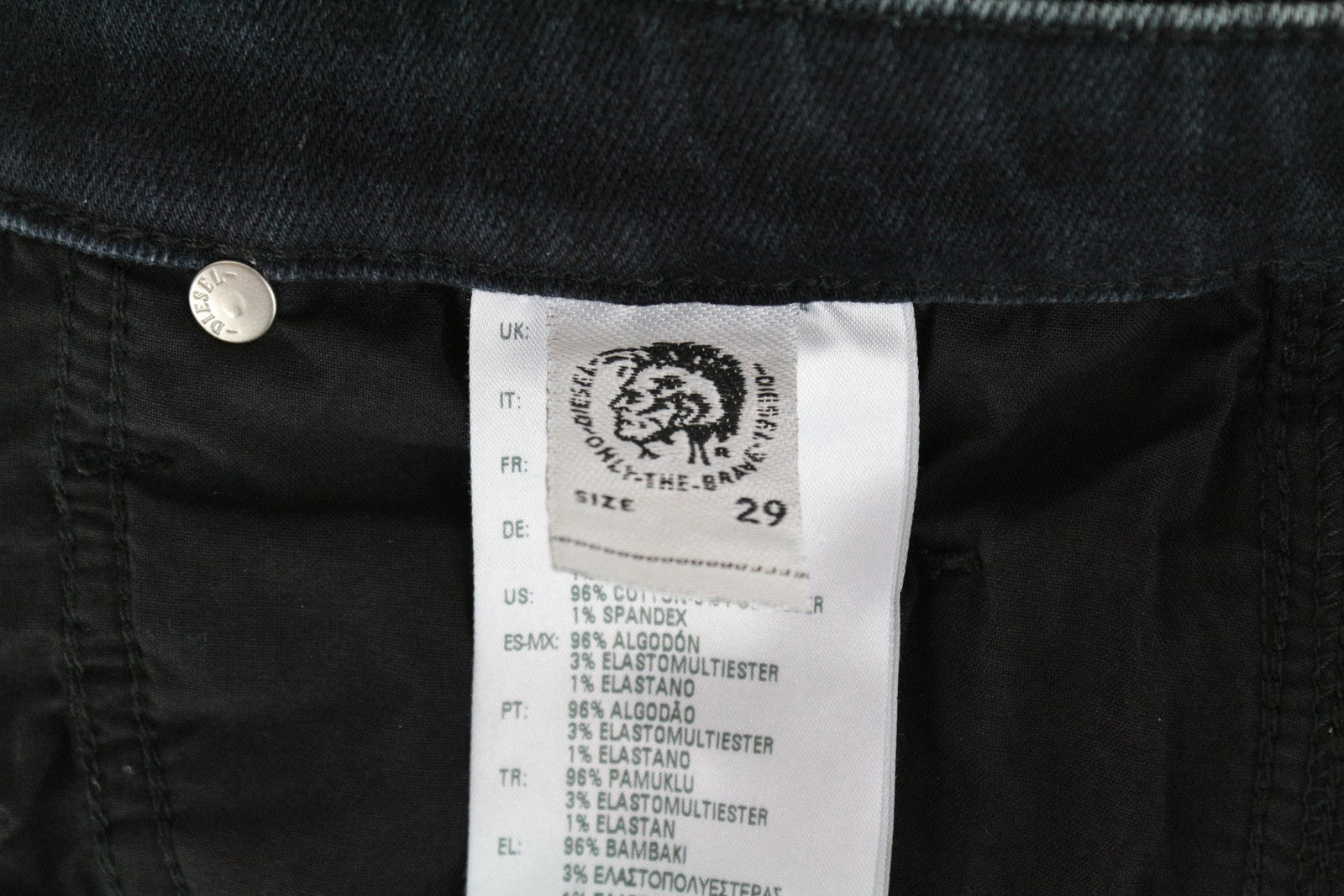 DIESEL Babhila 084NX W29 L34 moteriški tamprūs, aptempti džinsai tamsiai mėlyni 