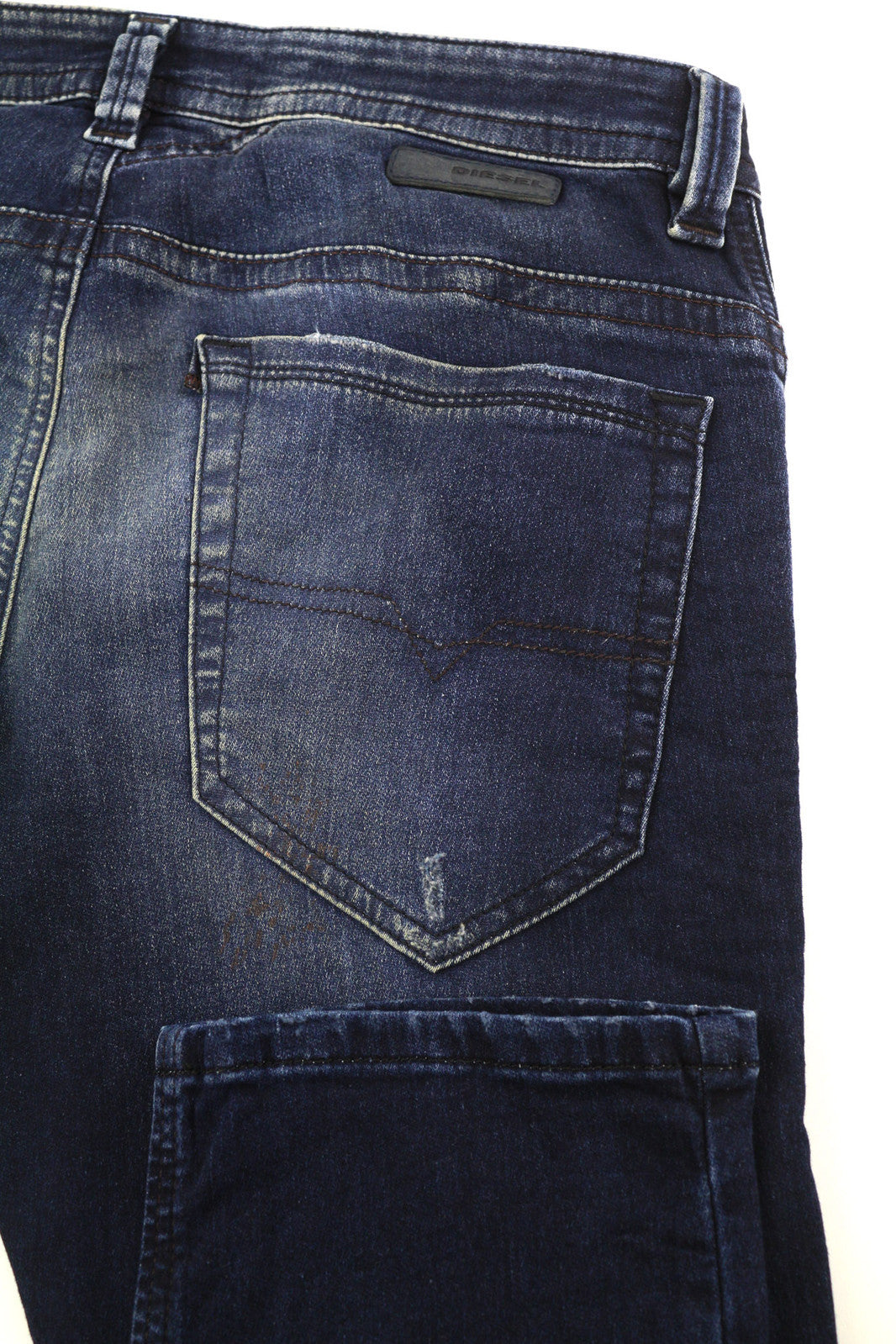 DIESEL Thavar-Ne 0607U vyriški džinsai W28 Jogg Sweat Ripped Distress Blue RRP200