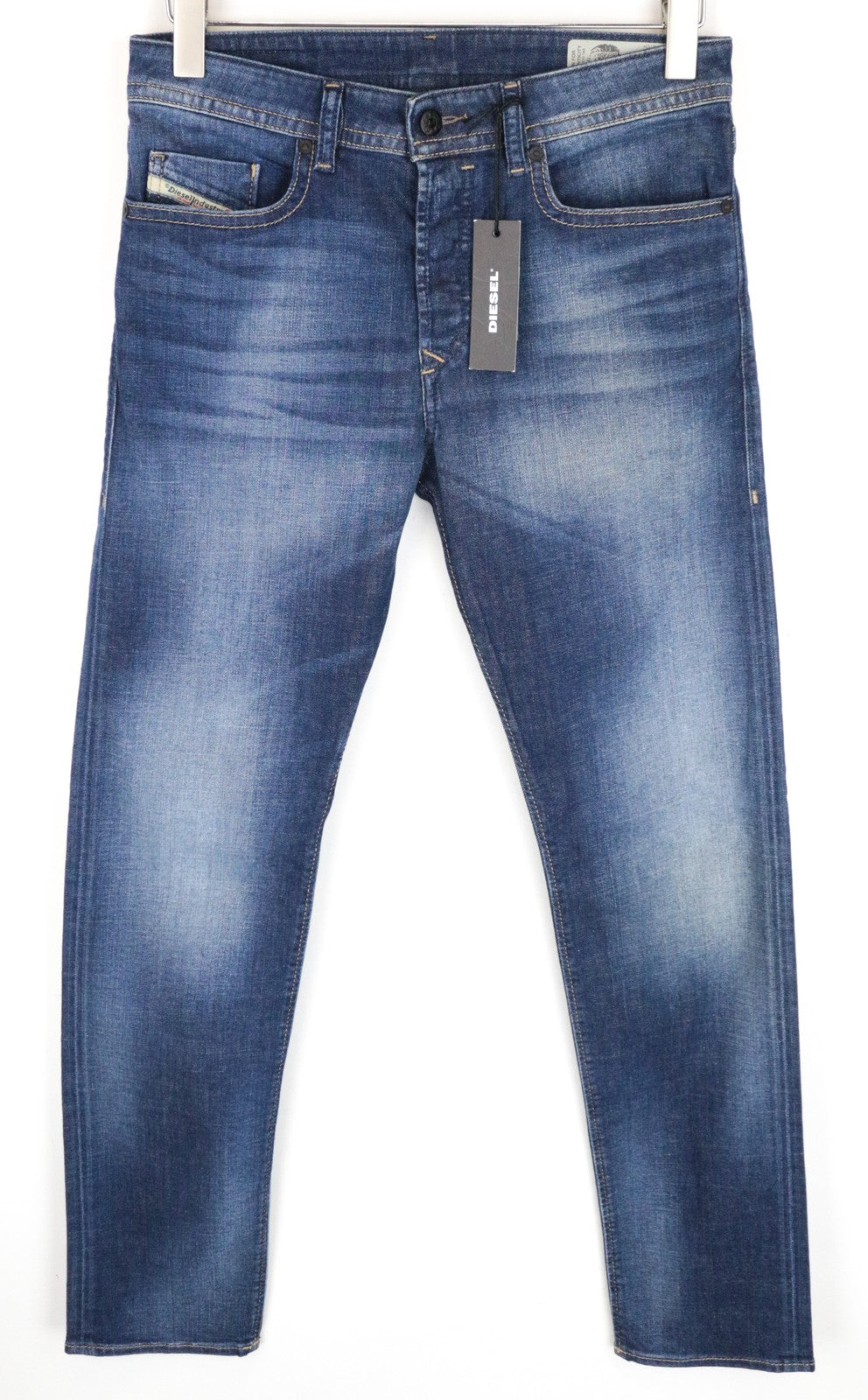 DIESEL Buster 084GR W28 L32 vyriški mėlyni ploni siaurėjantys medvilniniai džinsai 