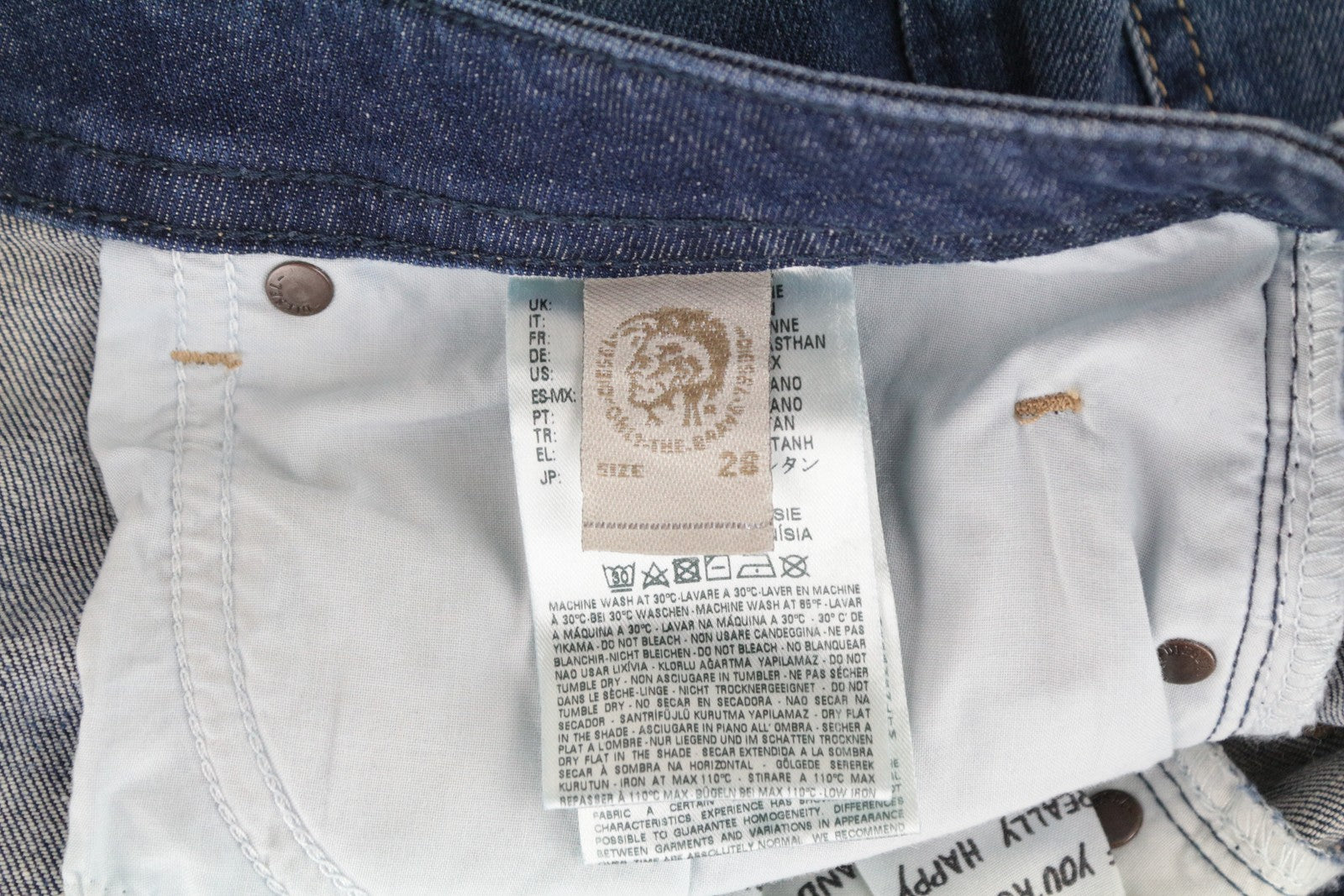 DIESEL Buster 084GR W28 L32 vyriški mėlyni ploni siaurėjantys medvilniniai džinsai 