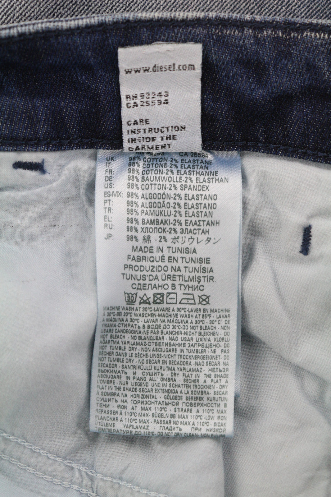 DIESEL D-Bazer 084DD vyriški džinsai W29/L34 siaurėjantys, tamprūs, plėšyti, skalbti džinsai su logotipu 