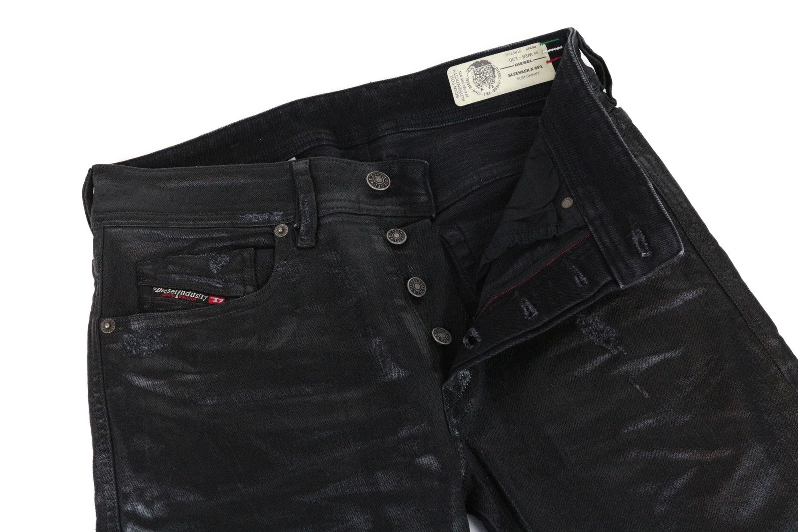 DIESEL Sleenker-X-SP1 0091F W28 L30 vyriški aptempti mėlyni džinsai su gobtuvu, rekomenduojama kaina – 300 €