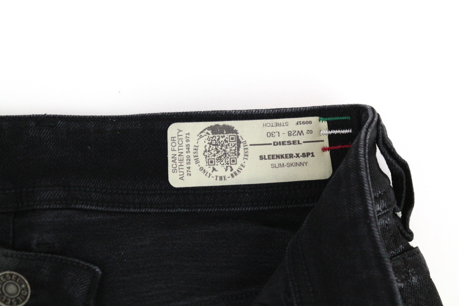 DIESEL Sleenker-X-SP1 0091F W28 L30 vyriški aptempti mėlyni džinsai su gobtuvu, rekomenduojama kaina – 300 €