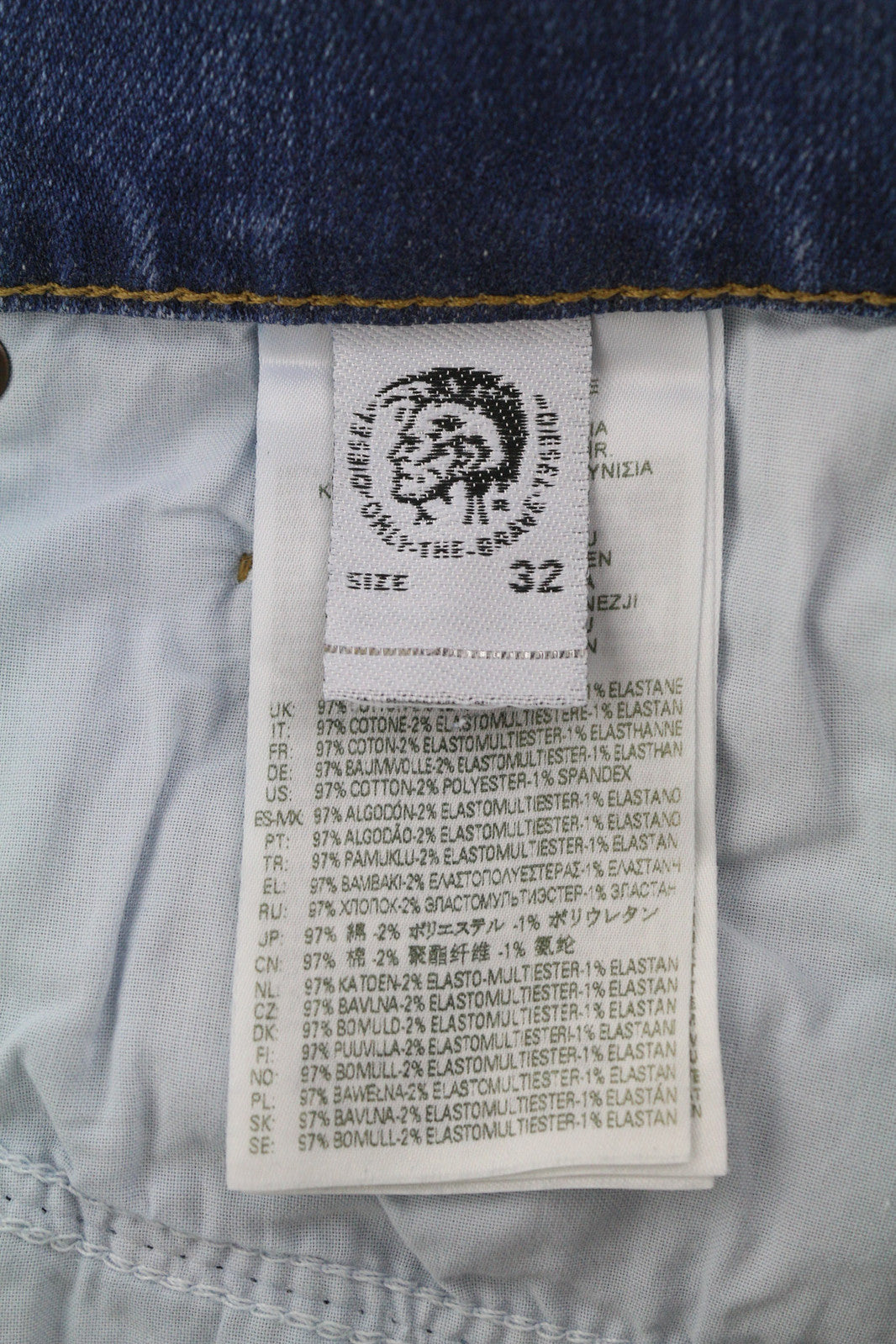 DIESEL D-Mihtry 009NF vyriški džinsai W32/L30 tiesūs, tamprūs, su sagomis, skalbti džinsai 