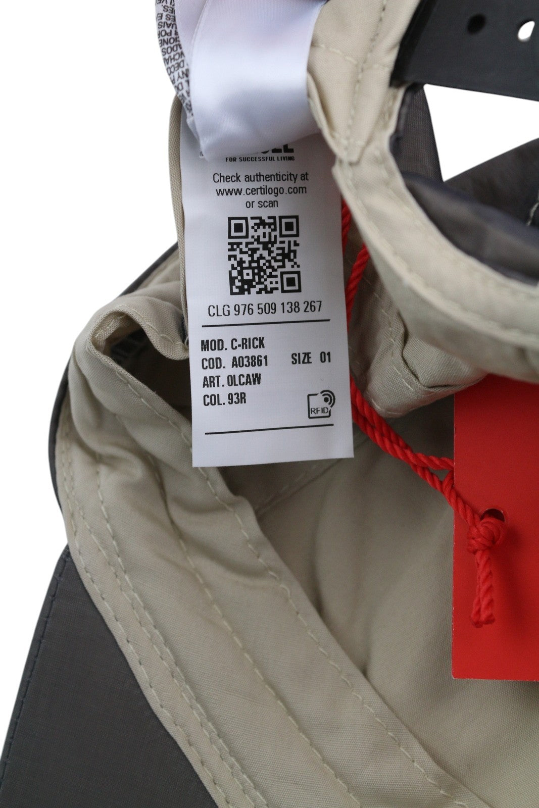 DIESEL C-Rick vyriška kepurė OS vidutinio pilkumo beisbolo stiliaus su nailono priekiu, logotipu ir pamušalu, laisvalaikio stiliaus, unisex... 