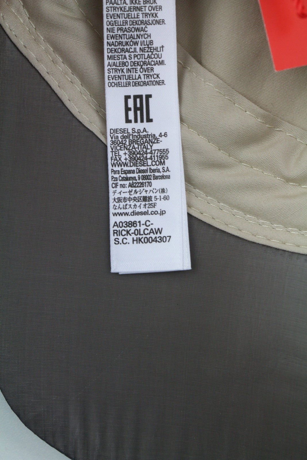 DIESEL C-Rick vyriška kepurė OS vidutinio pilkumo beisbolo stiliaus su nailono priekiu, logotipu ir pamušalu, laisvalaikio stiliaus, unisex... 