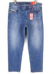 DIESEL 2020 D-Viker REHAJ vyriški džinsai W36/L34 įprasti vidutinio juosmens tiesūs klešniai mėlyni 