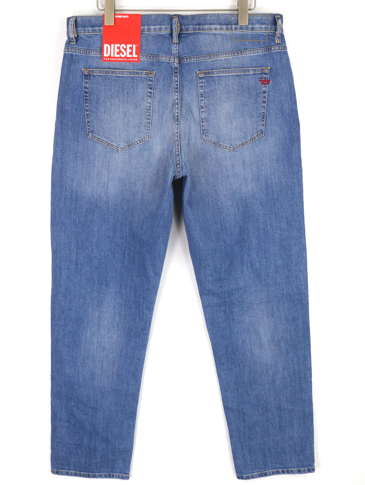 DIESEL 2020 D-Viker REHAJ vyriški džinsai W36/L34 įprasti vidutinio juosmens tiesūs klešniai mėlyni 