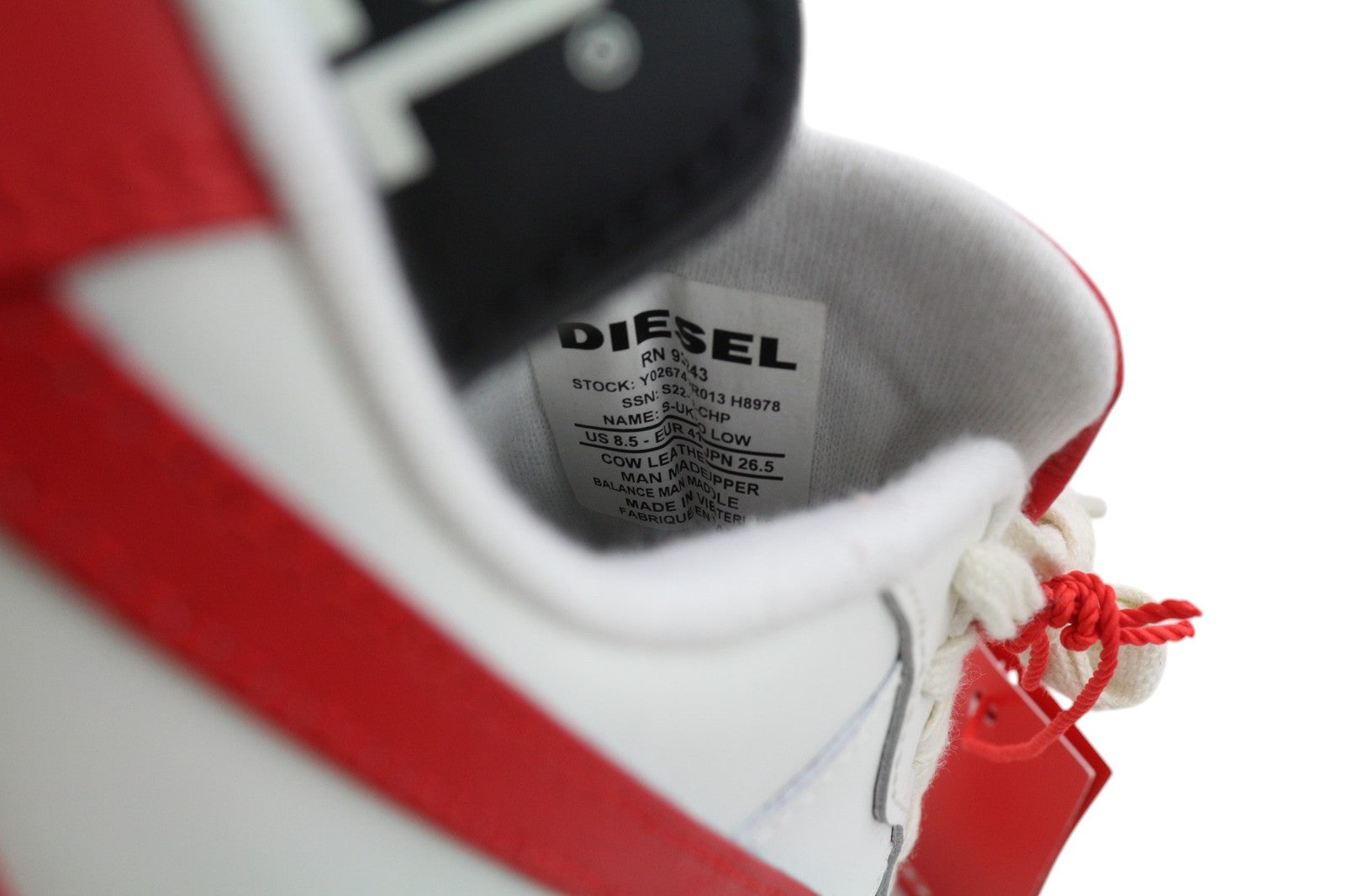 DIESEL S-Ukiyo žemakulniai vyriški sportbačiai, šviesios karvės odos, suvarstomi, EU41, RRP 195 € 