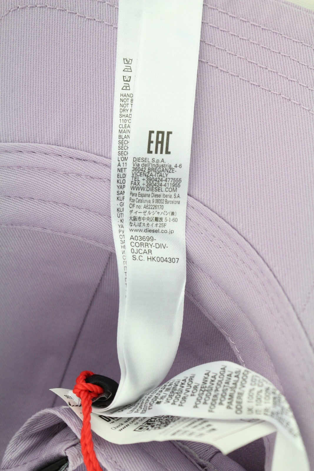 DIESEL Corry-Div vyriška kepurė OS violetinė beisbolo stiliaus su siuvinėta priekine dalimi ir laisvalaikio apranga unisex