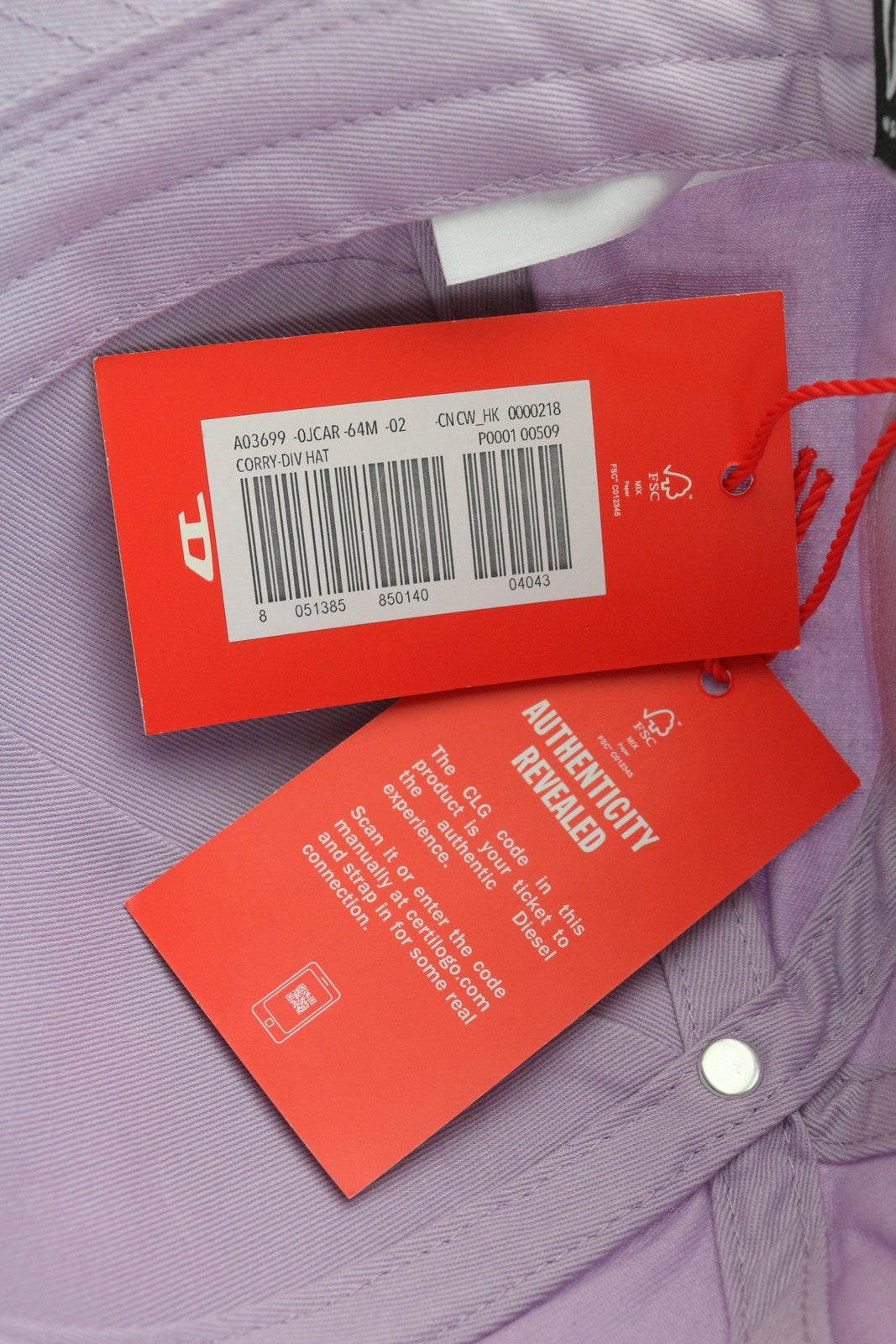 DIESEL Corry-Div vyriška kepurė OS violetinė beisbolo stiliaus su siuvinėta priekine dalimi ir laisvalaikio apranga unisex