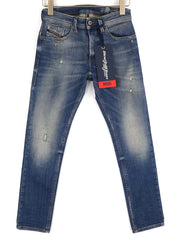 DIESEL Thommer-T 0870M Vyriški džinsai W27 Jogg Stretch Ripped Distress Washed Blue 