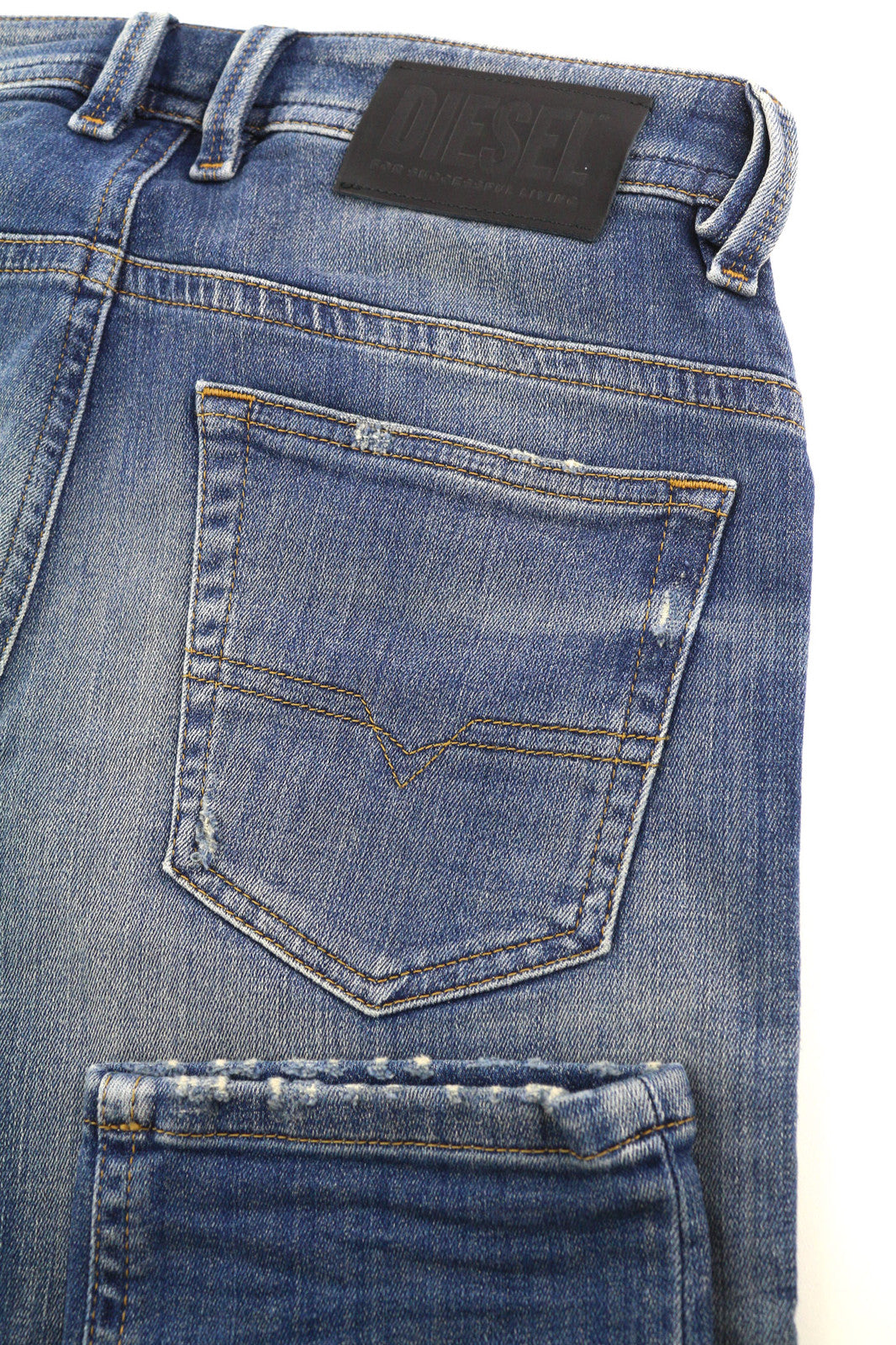 DIESEL Thommer-T 0870M Vyriški džinsai W27 Jogg Stretch Ripped Distress Washed Blue 