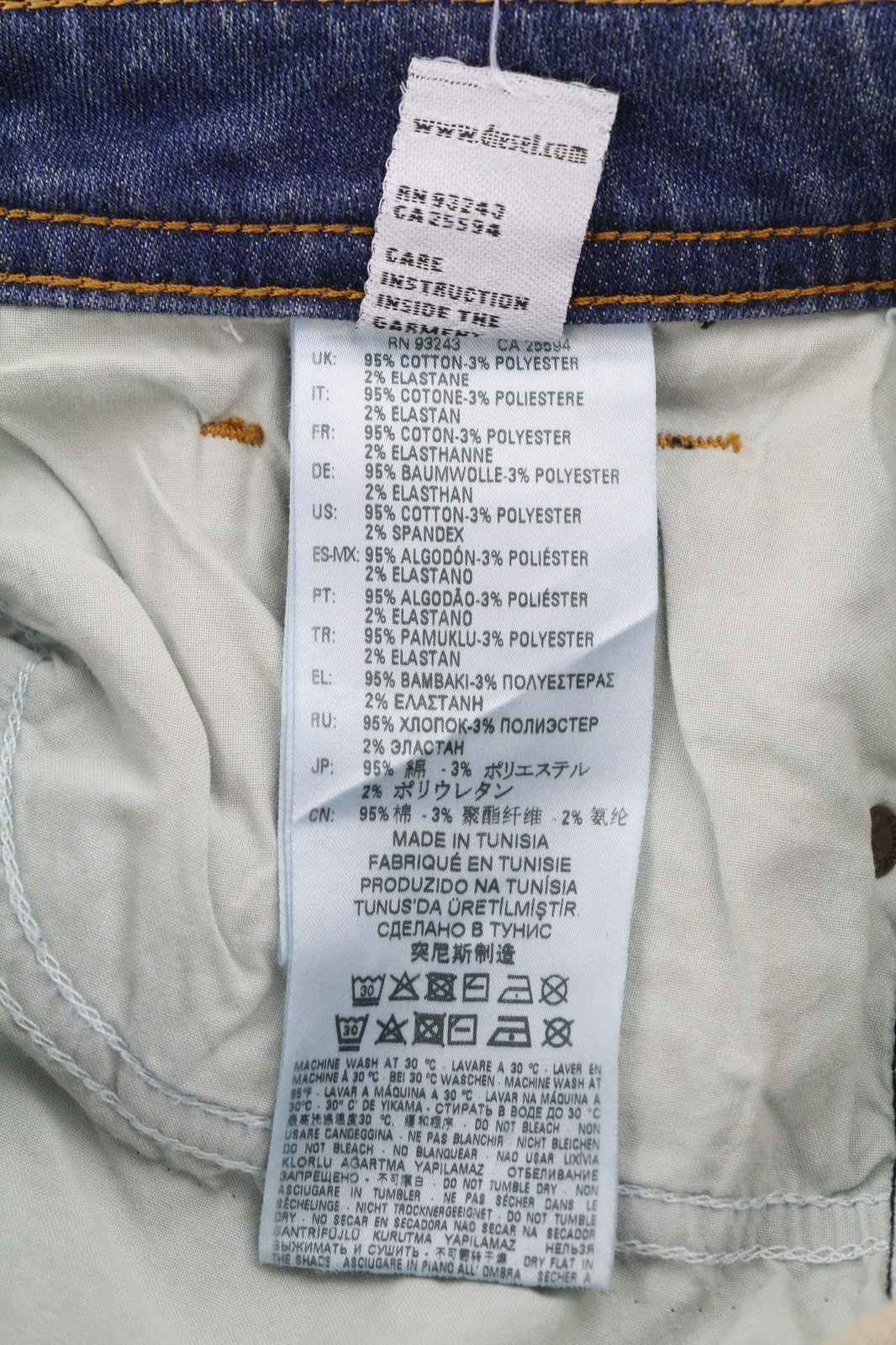 DIESEL Thommer-T 0870M vyriški džinsai W27 Jogg, ištempti, išskalbti, ploni 