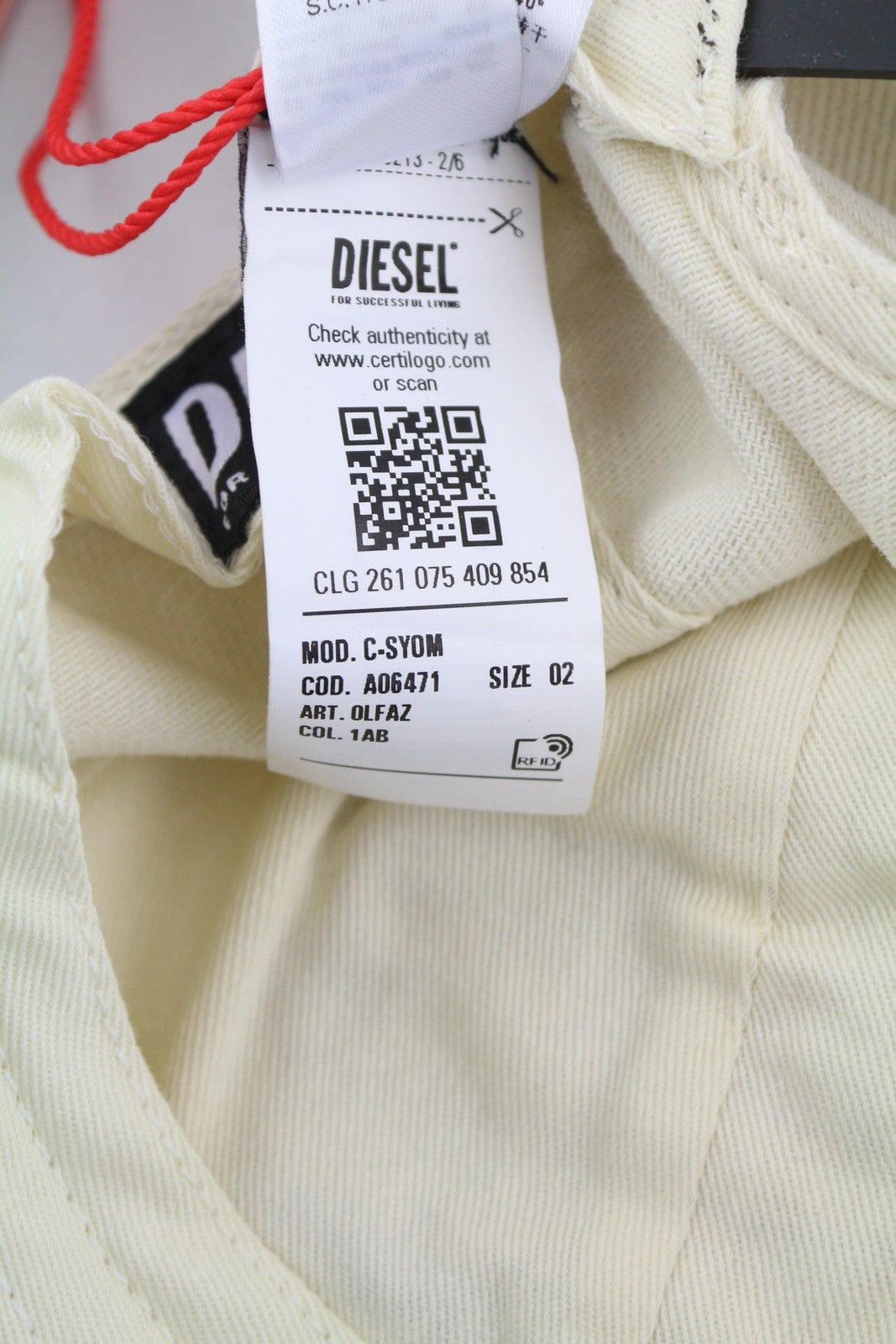 DIESEL C-Syom vyriška kepurė OS balta beisbolo stiliaus su siuvinėtu logotipu, medvilninė laisvalaikio stiliaus unisex 