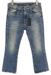 R13 Kick Women Jeans 28 Washed Blue Denim Bootcut  Kelly Stretchy Zip