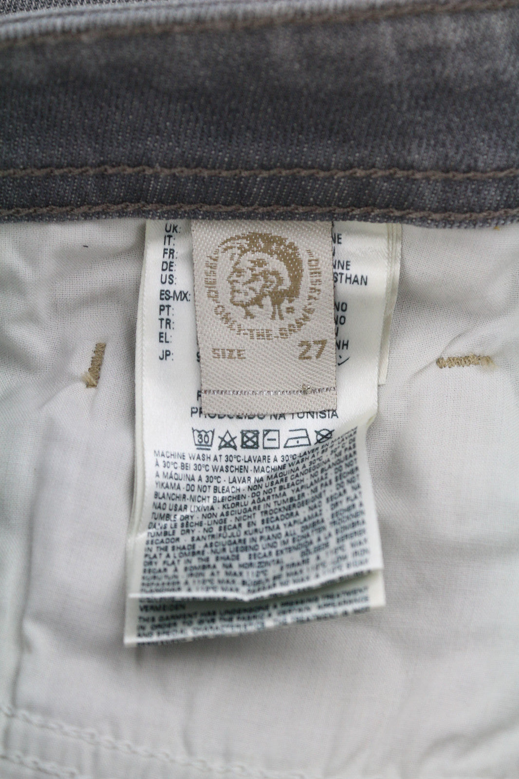 DIESEL Buster 0853T vyriški džinsai W27/L30 Regular Slim Tapered Stretch Washed Grey 