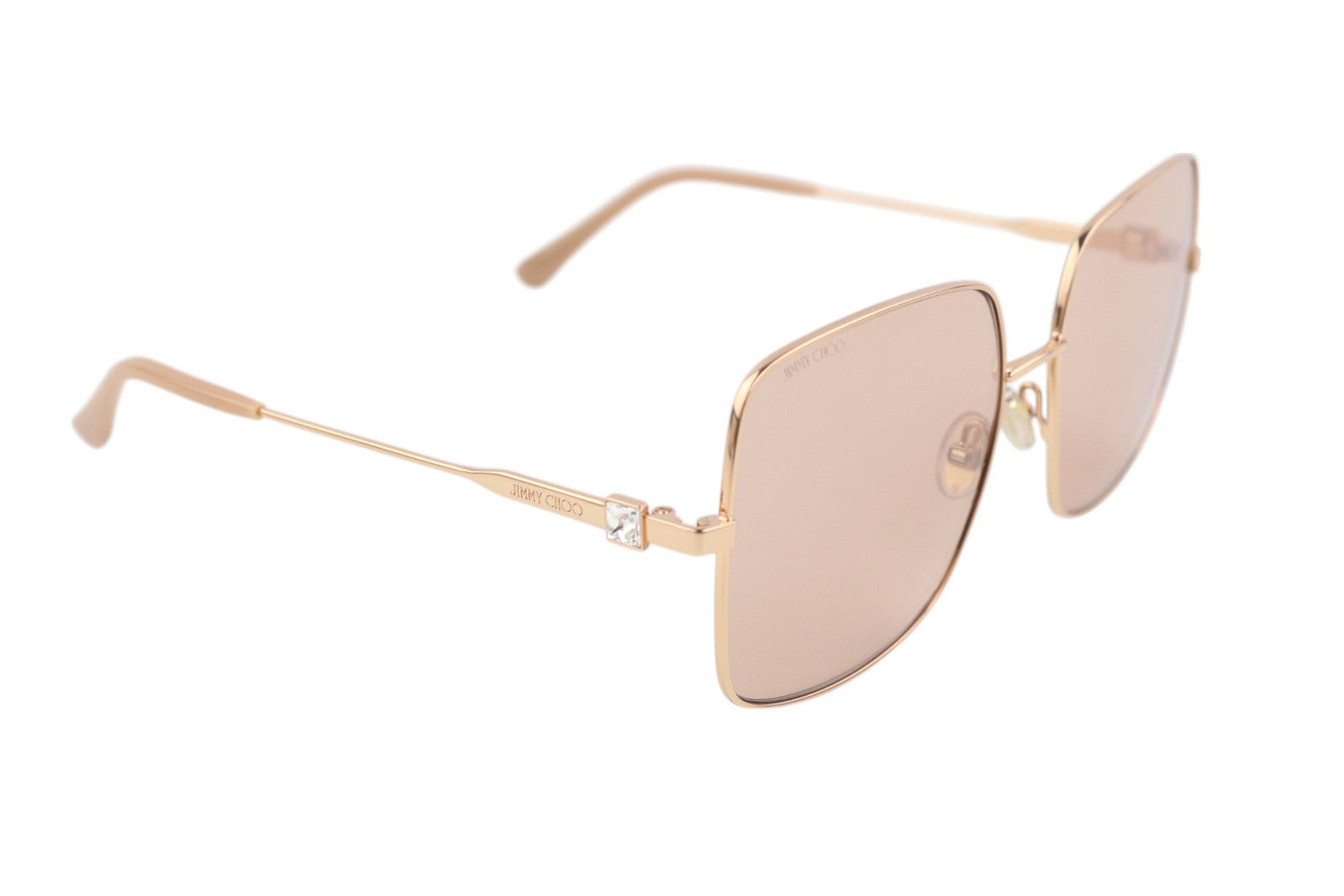 JIMMY CHOO Lili/S moteriški akiniai nuo saulės VIENO DYDŽIO, tonuoto rožinio aukso spalvos, kvadratiniai, rekomenduojama mažmeninė kaina – 299 € 