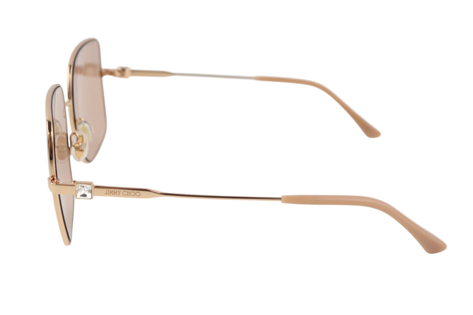 JIMMY CHOO Lili/S moteriški akiniai nuo saulės VIENO DYDŽIO, tonuoto rožinio aukso spalvos, kvadratiniai, rekomenduojama mažmeninė kaina – 299 € 