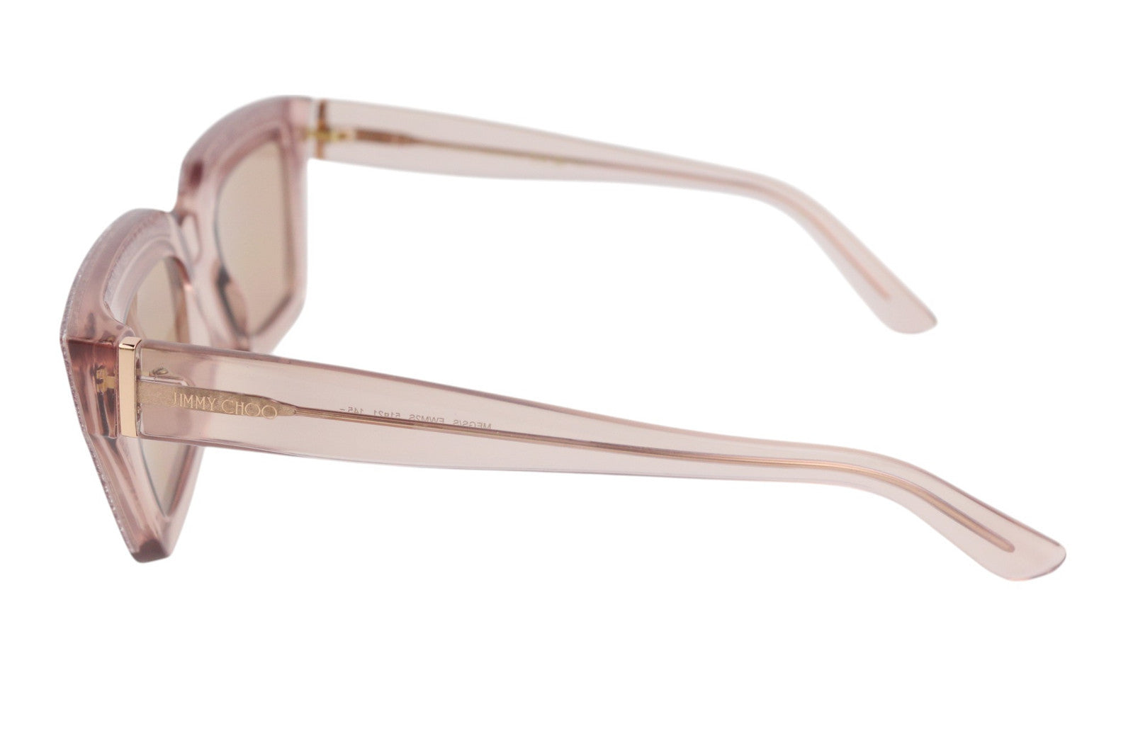 JIMMY CHOO Megs/S moteriški akiniai nuo saulės VIENO DYDŽIO su blizgučiais ir tonais, stačiakampiai, rekomenduojama kaina – 349 € 