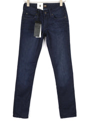 LEE Amy Women Jeans W26/L33 Denim Blue Washed Slim Fit Zip Fly Pockets Logo