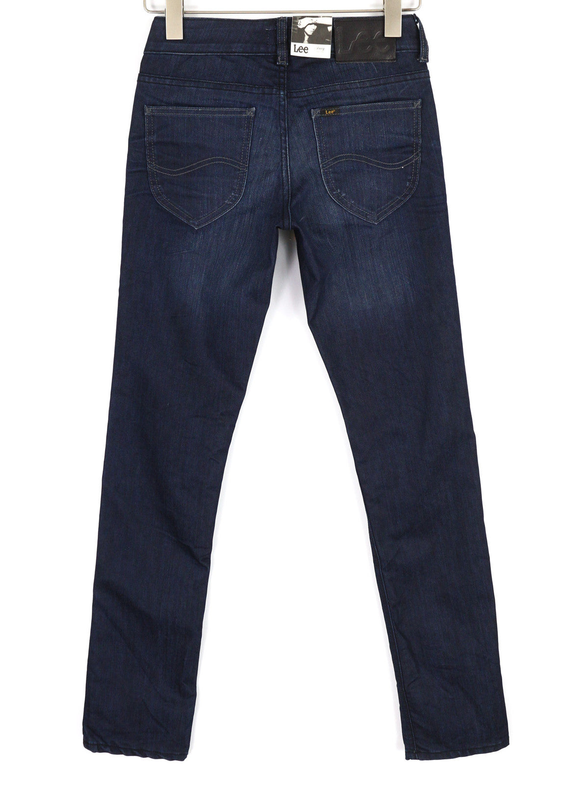 LEE Amy Women Jeans W26/L33 Denim Blue Washed Slim Fit Zip Fly Pockets Logo