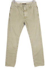 NUDIE JEANS chaki spalvos įprastos vyriškos kelnės W29/L32 smėlio spalvos chino su sagomis ir kišenėmis 