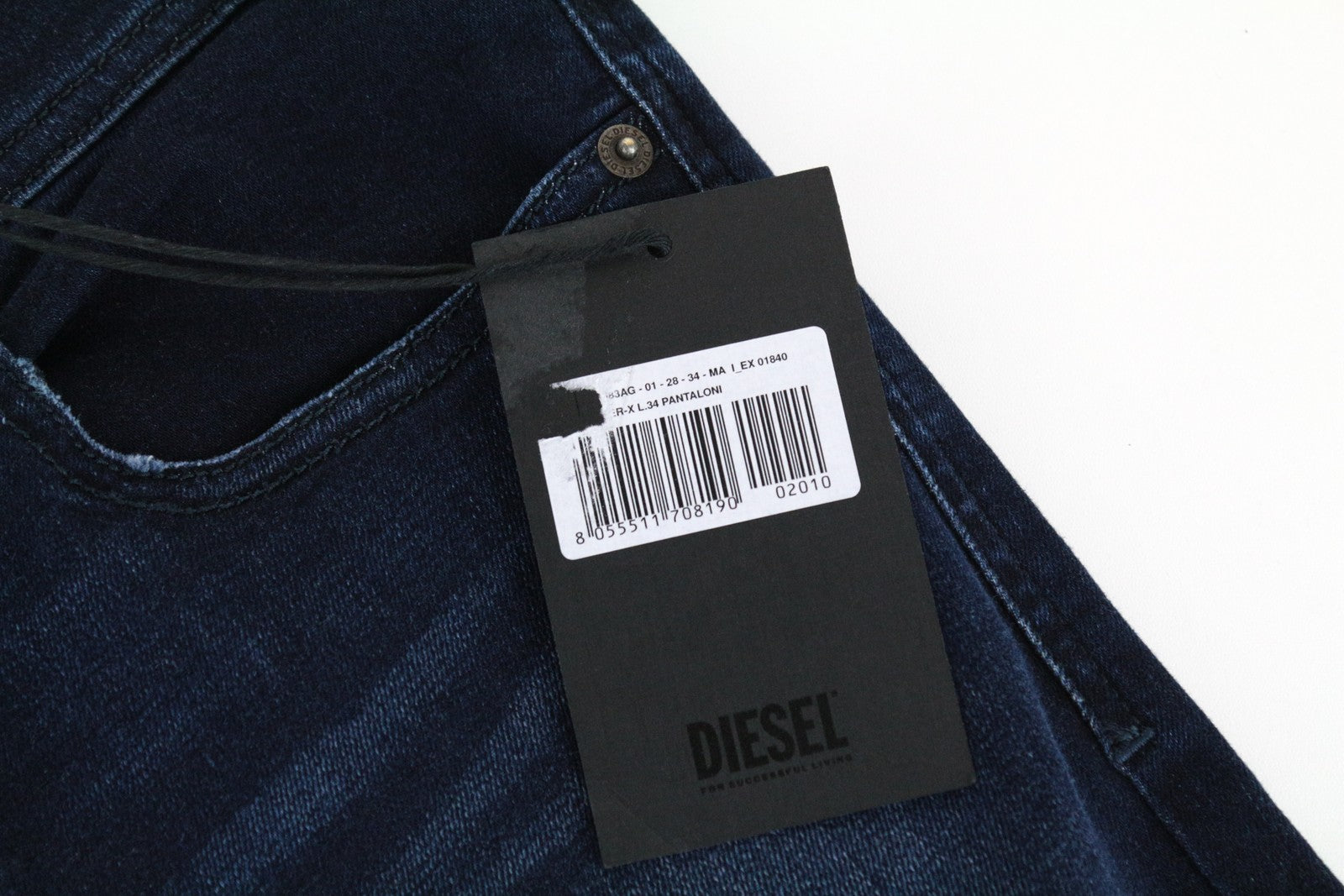 DIESEL Sleenker-X 083AG vyriški džinsai W28/L34 Slim Skinny Fit tamprūs tamsiai mėlyni 