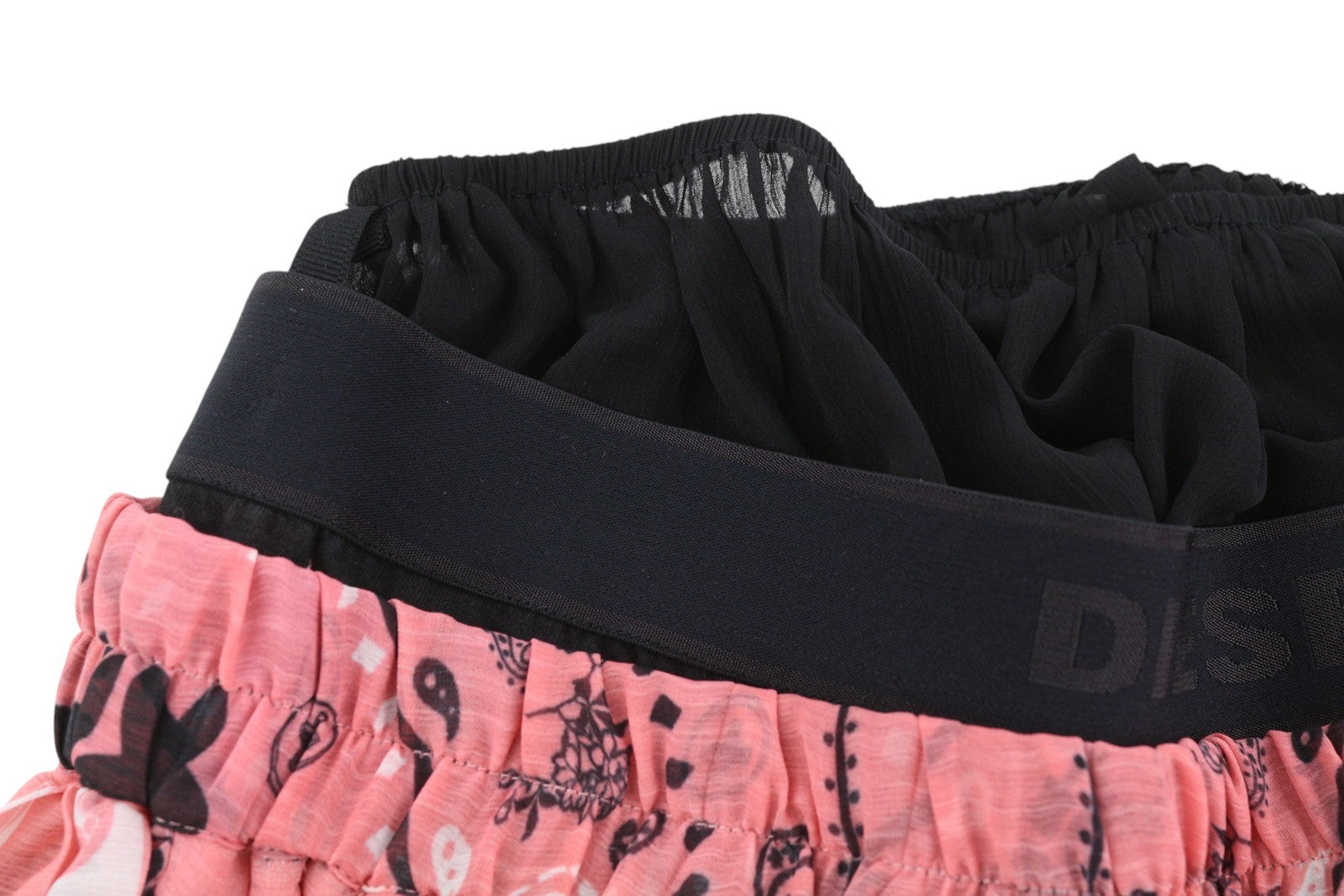 DIESEL O-Pliz moteriškas sijonas M, rožinis, klostuotas, dvigubo juosmens, iki kelių, rekomenduojama kaina 180 € 