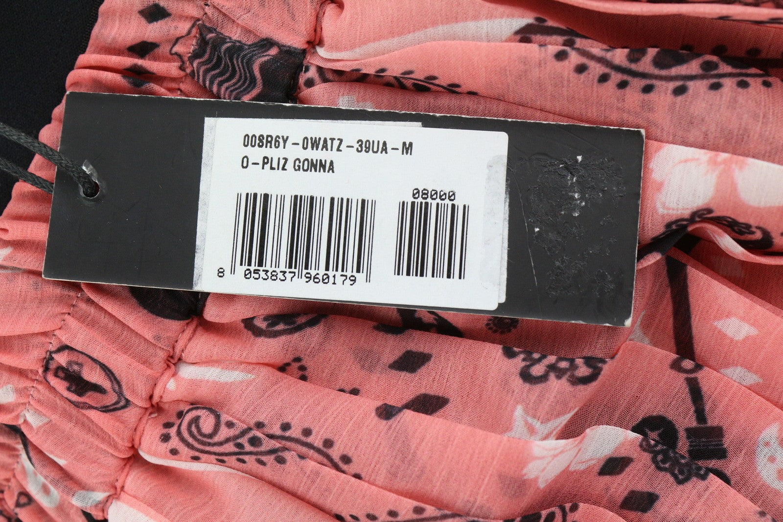 DIESEL O-Pliz moteriškas sijonas M, rožinis, klostuotas, dvigubo juosmens, iki kelių, rekomenduojama kaina 180 € 