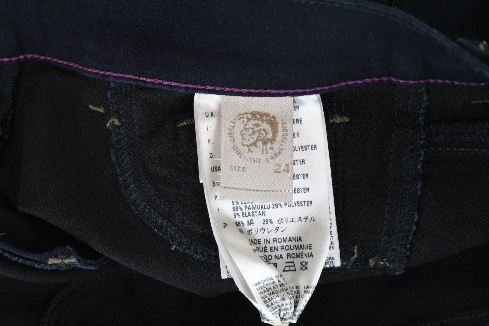 DIESEL Livier 0881B moteriški džinsai W24 Super Slim mergaitėms mėlynai tamsiai mėlyni medvilniniai tamprūs džinsai 