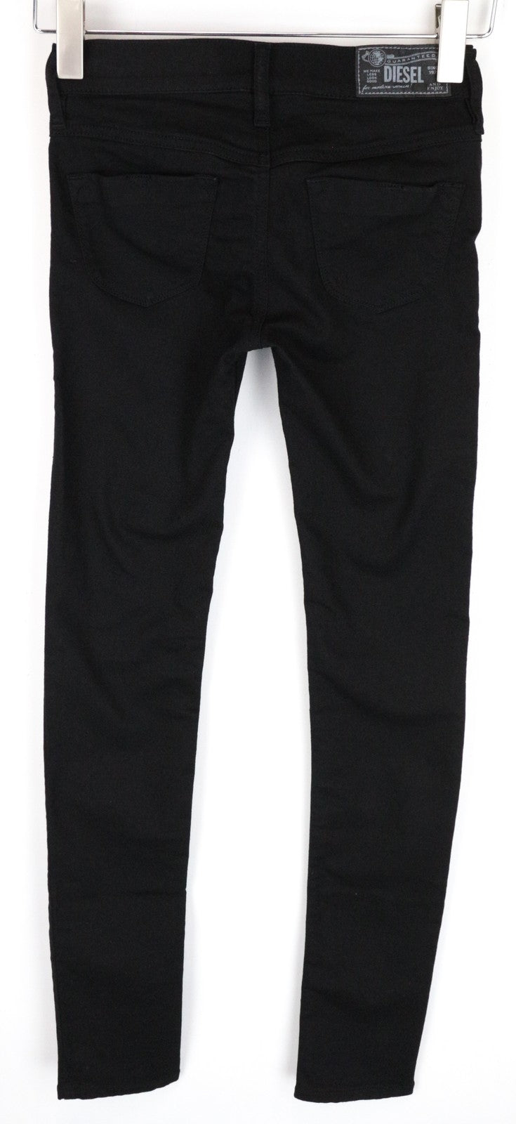 DIESEL Livier R608A moteriški džinsai W25 itin ploni, juodi, tamprūs medvilniniai džinsai 