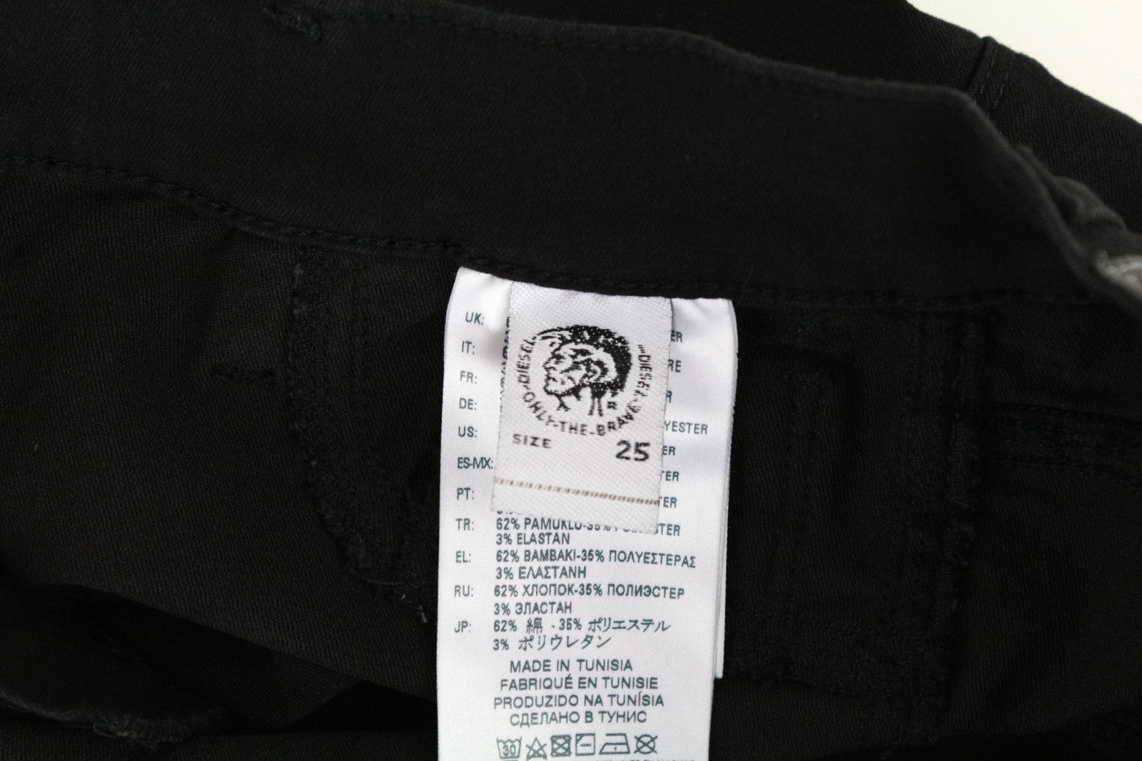 DIESEL Livier R608A moteriški džinsai W25 itin ploni, juodi, tamprūs medvilniniai džinsai 