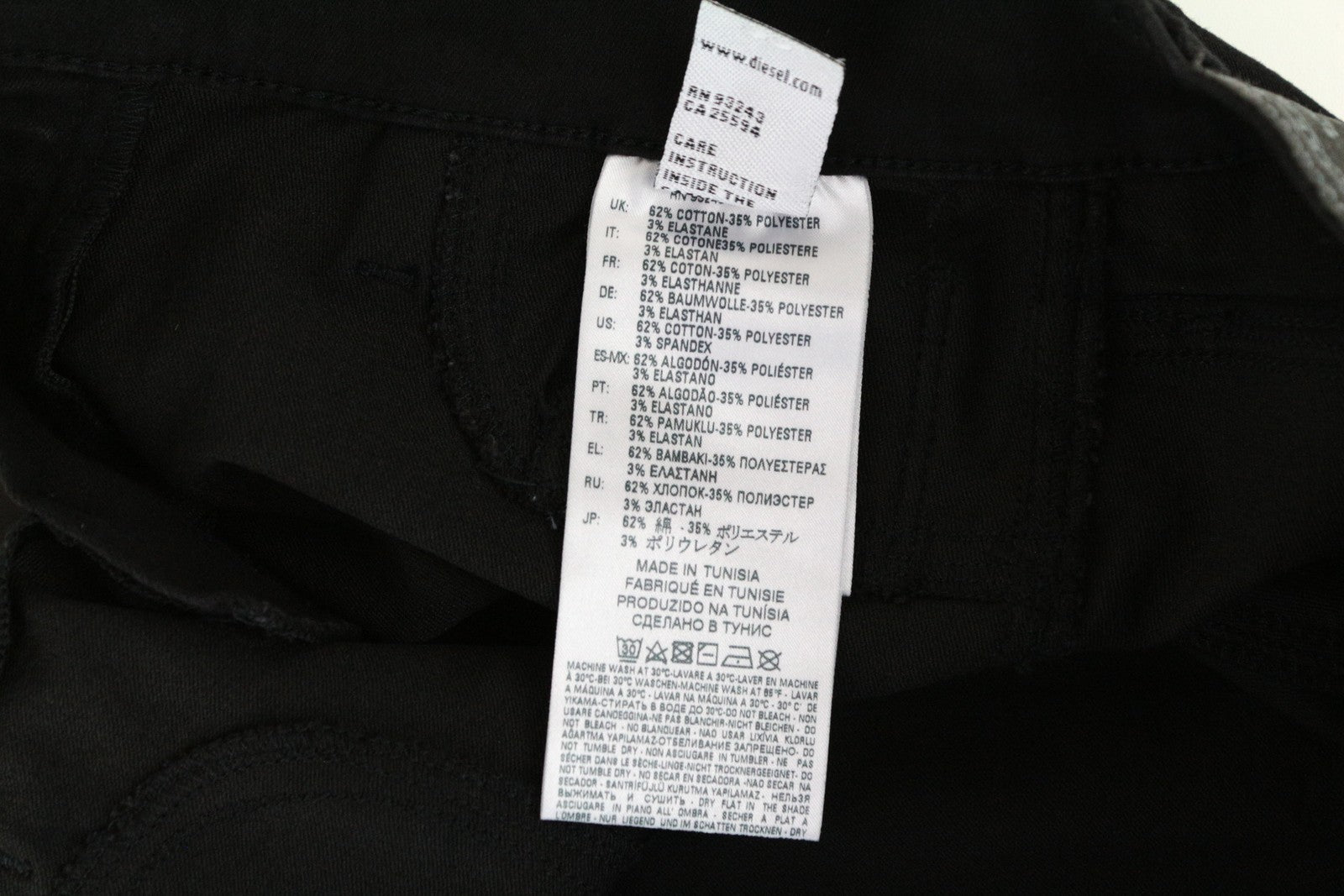 DIESEL Livier R608A moteriški džinsai W25 itin ploni, juodi, tamprūs medvilniniai džinsai 