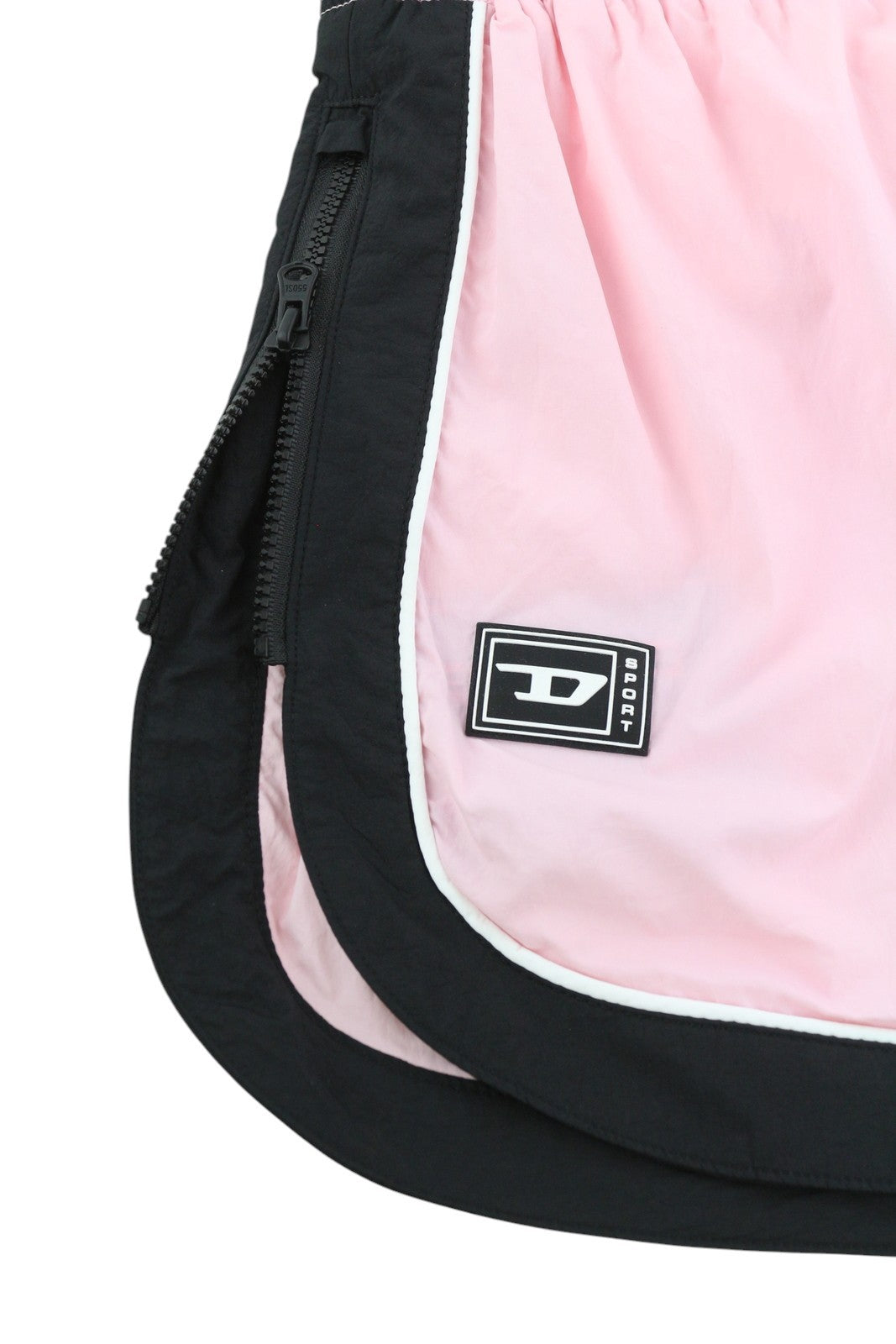 DIESEL Awwb-Eicy-Wt 12 Women Shorts L Pink Elastic Waist Lined Logo RRP€90 Black