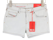 DIESEL De-Lyla 09C06 moteriški šortai W26 šviesiai mėlyni džinsiniai šortai su užtrauktuku ir kišenėmis laisvalaikiui 