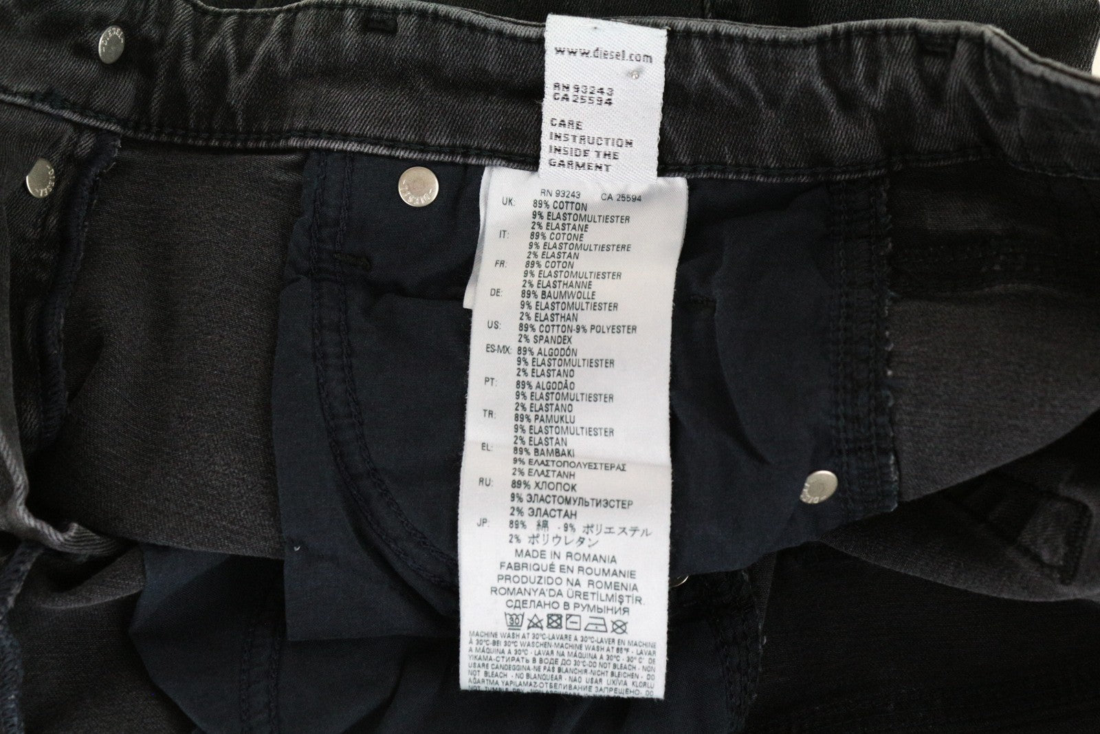 DIESEL Babhila 069EQ moteriški džinsai W26/L34 Slim Skinny Denim pilki tamprūs medvilniniai džinsai 
