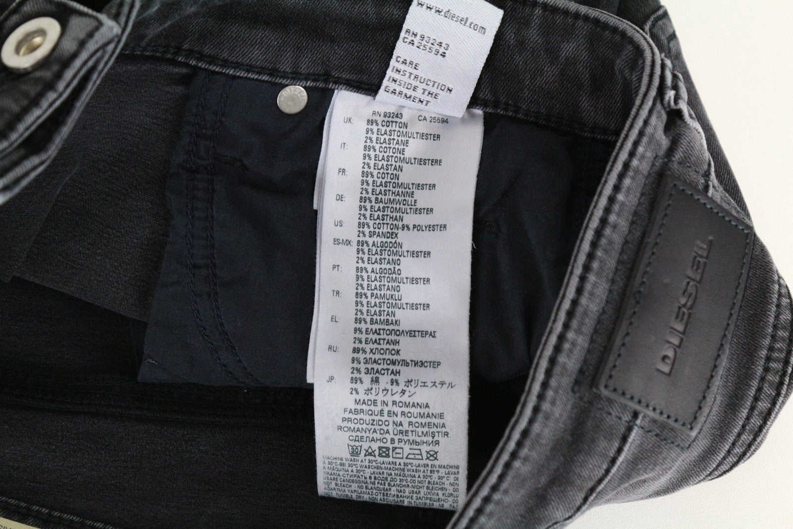 DIESEL Babhila 069EQ moteriški džinsai W26/L32 Slim Skinny wash grey, tamprūs medvilniniai džinsai 