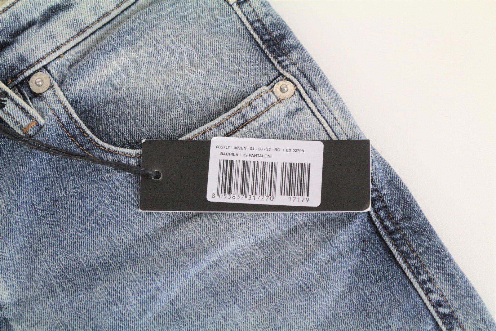 DIESEL Babhila 069BN moteriški džinsai W28/L32 Slim Skinny medvilnės tamprės šviesiai mėlyni