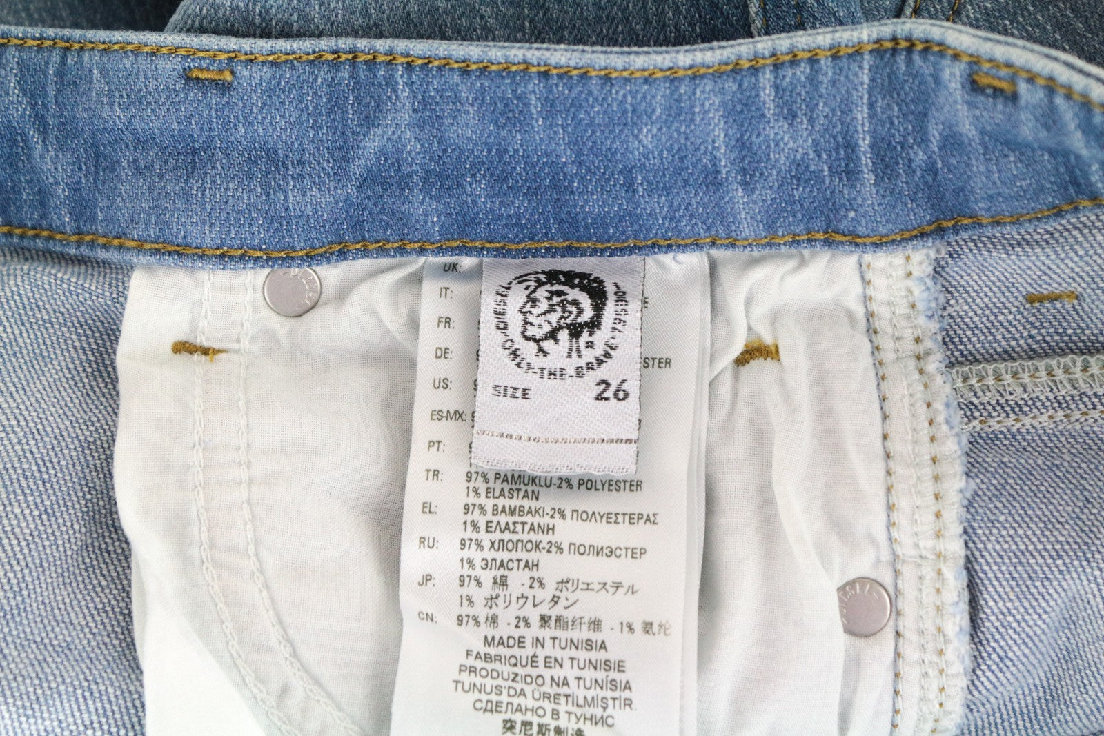 DIESEL Babhila-High 081AF moteriški džinsai W26/L30 Slim Skinny medvilnės tamprės mėlyni 